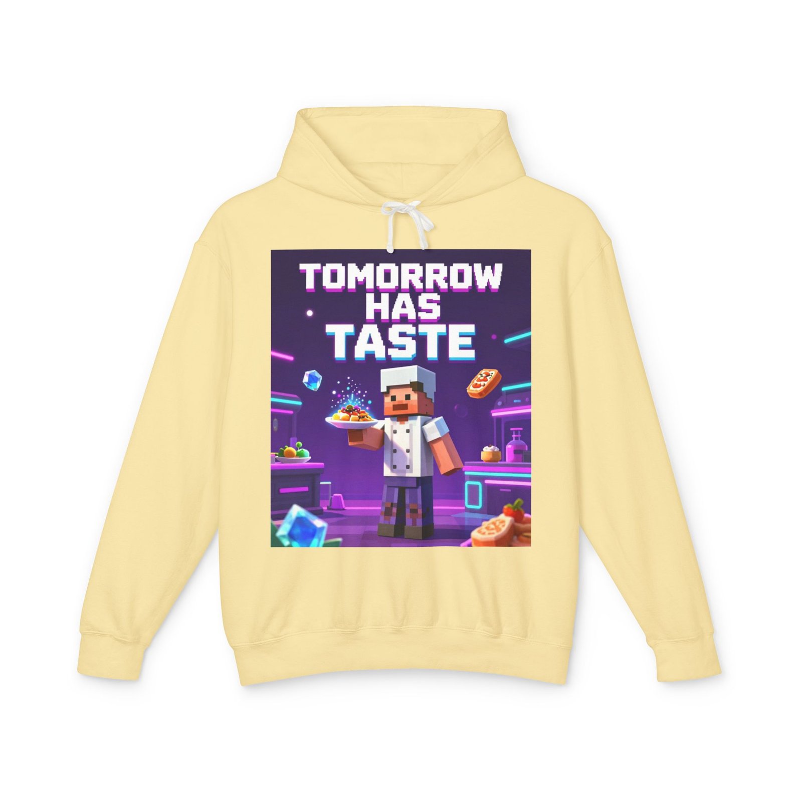 Tomorrow Has Taste Hoodie — Retro Pixel Chef Gaming Sweatshirt - Image 25