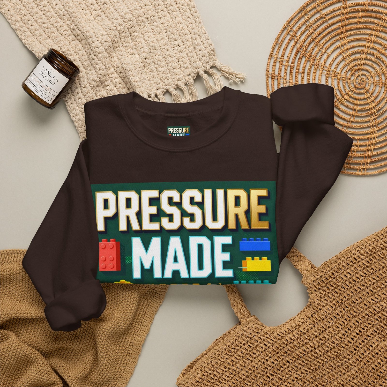 Graphic Sweatshirt — "Pressure Made Me Polished" Building Block Crewneck - Image 28