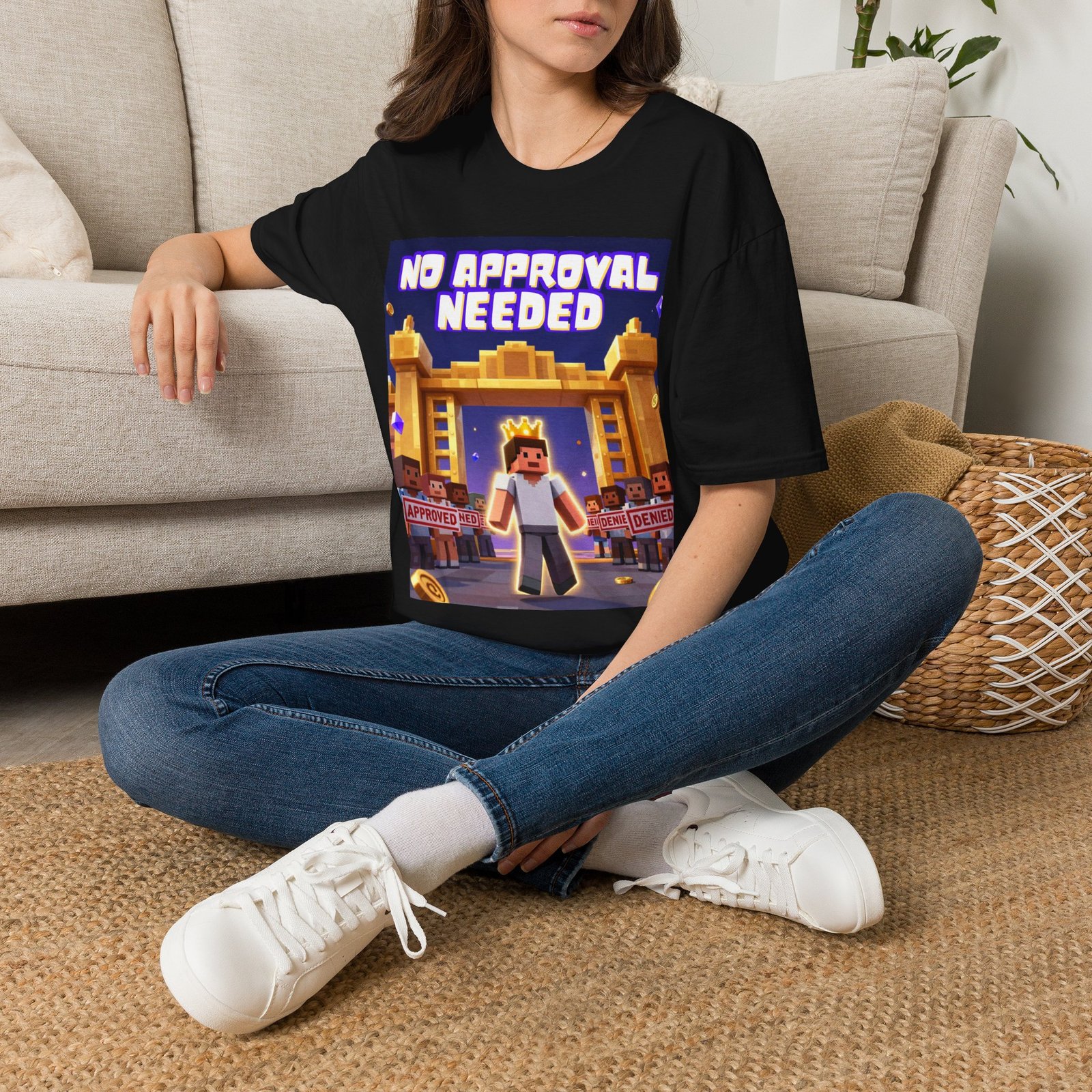 No Approval Needed T‑Shirt — Bold Roblox-style Gamer Tee - Image 6