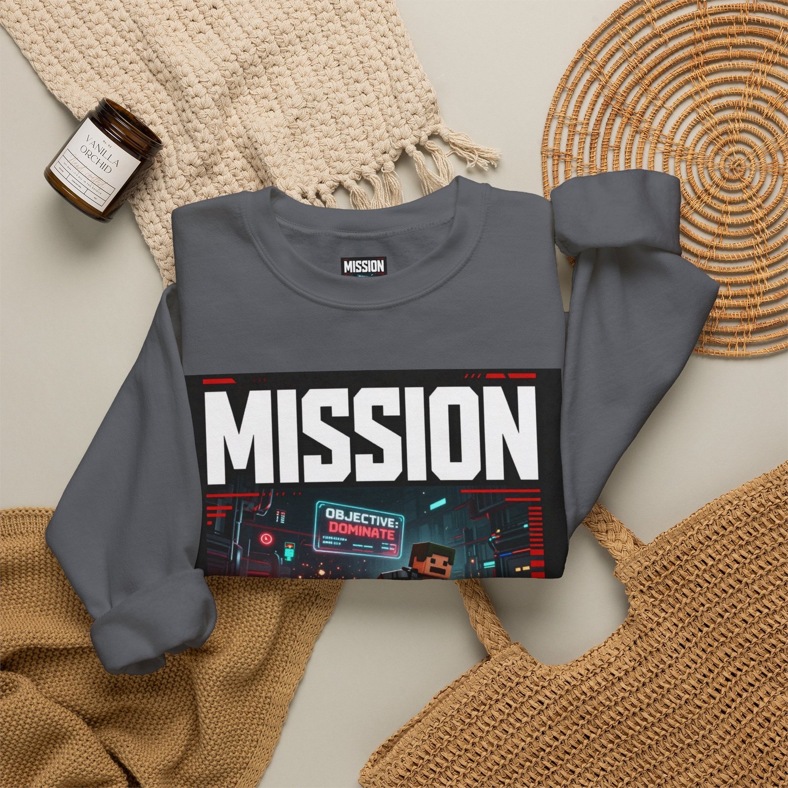 Mission Mode Crewneck Sweatshirt — Gaming Graphic Streetwear - Image 40