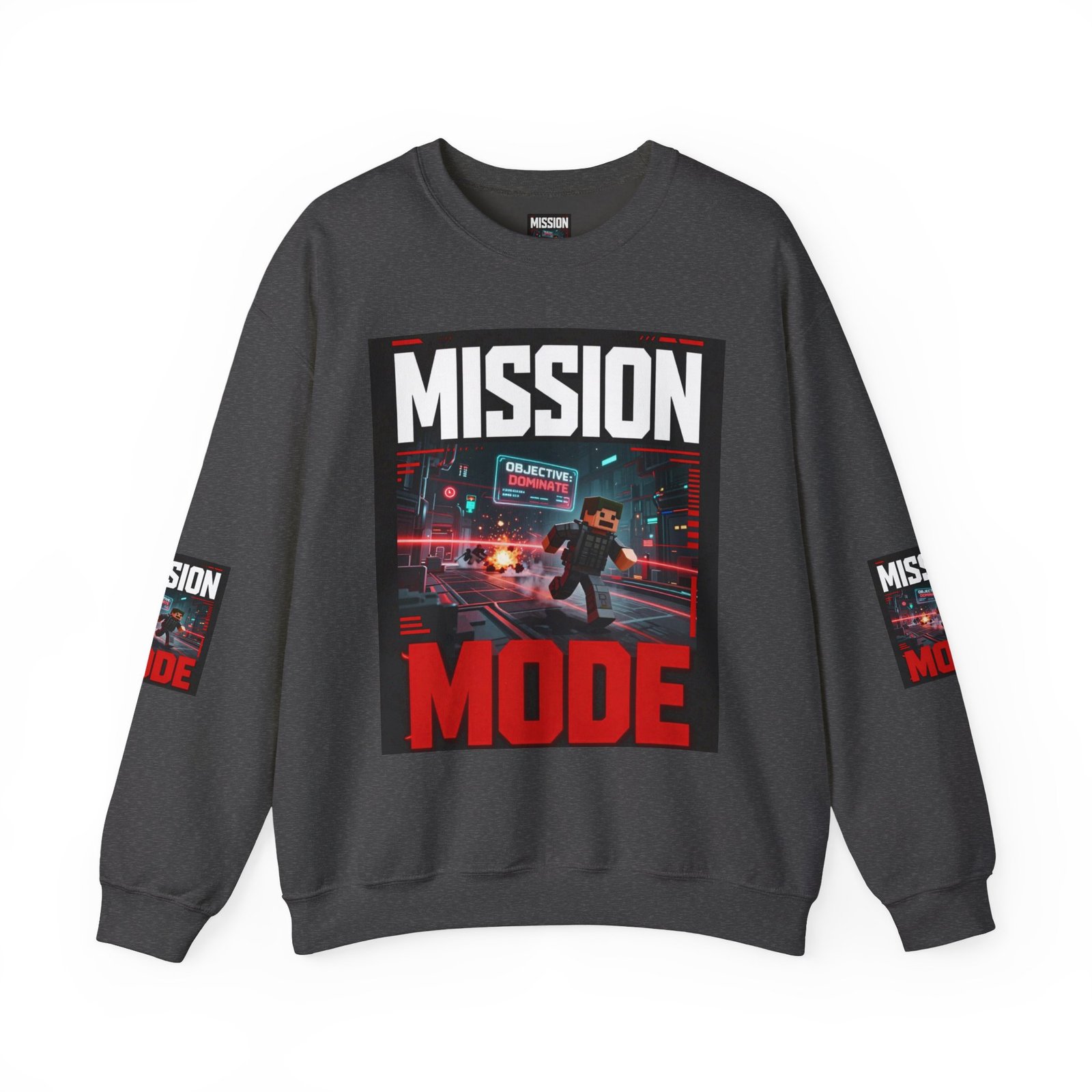 Mission Mode Crewneck Sweatshirt — Gaming Graphic Streetwear - Image 33
