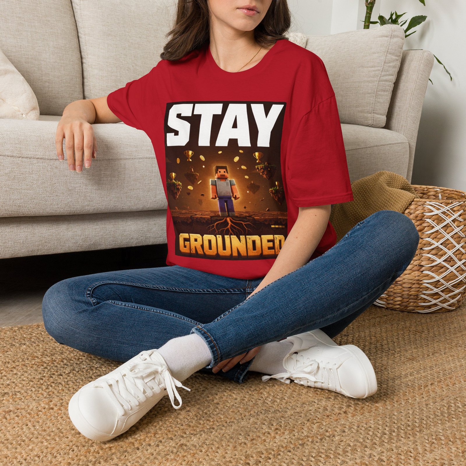 Stay Grounded T-Shirt — Minecraft-Inspired 'STAY GROUNDED' Gaming Tee - Image 50