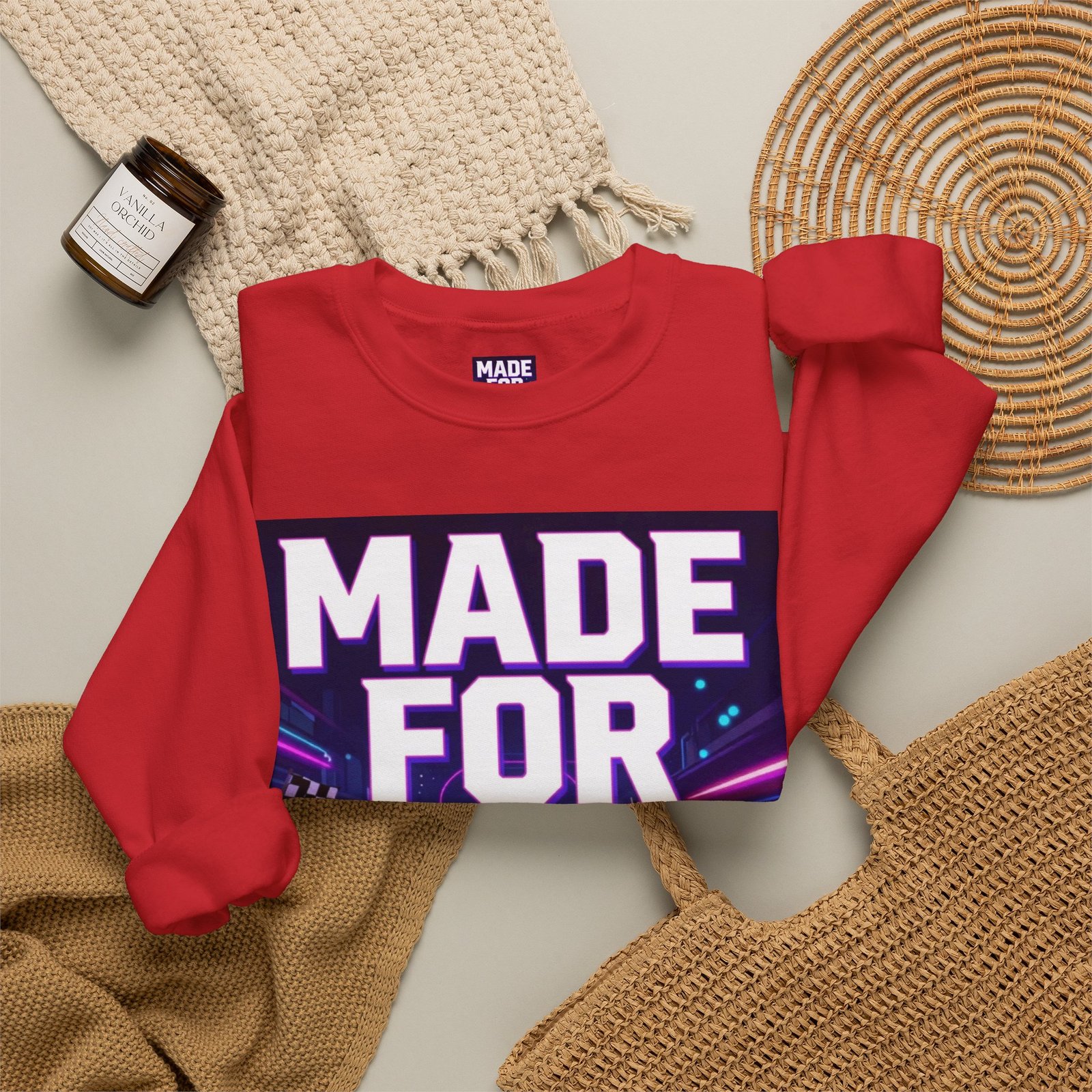 Made For More Sweatshirt — Retro Neon Racing Graphic Crewneck - Image 48