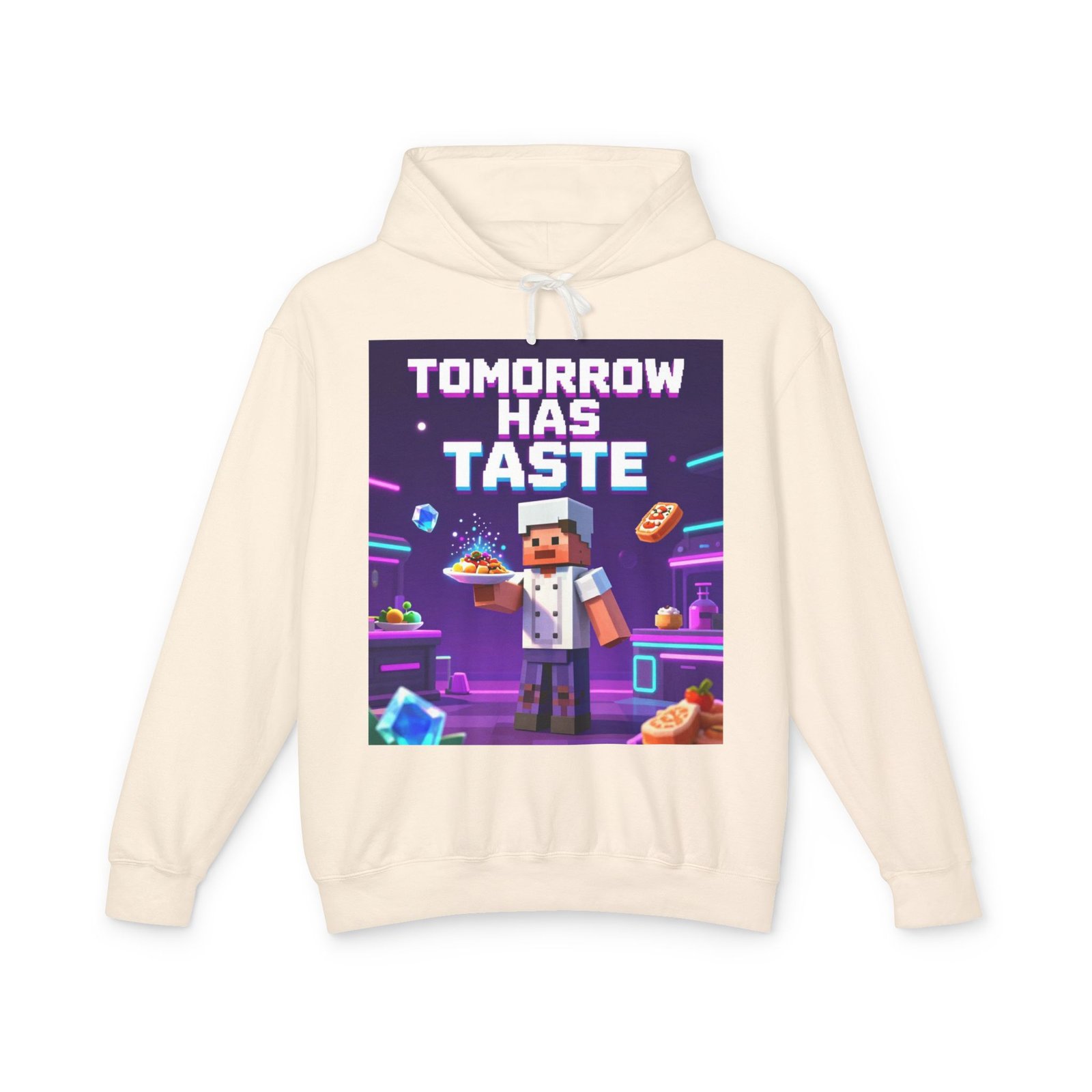 Tomorrow Has Taste Hoodie — Retro Pixel Chef Gaming Sweatshirt