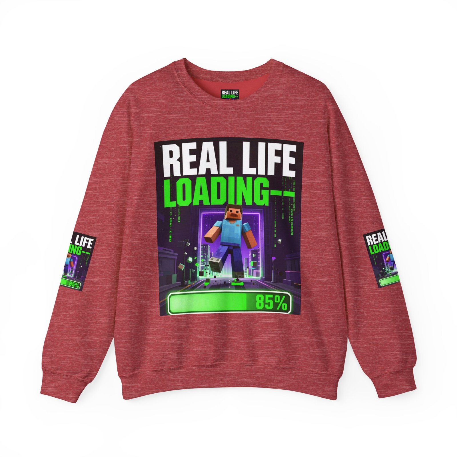 Crewneck Sweatshirt — "Real Life Loading 85%" Gamer Graphic Pullover - Image 41