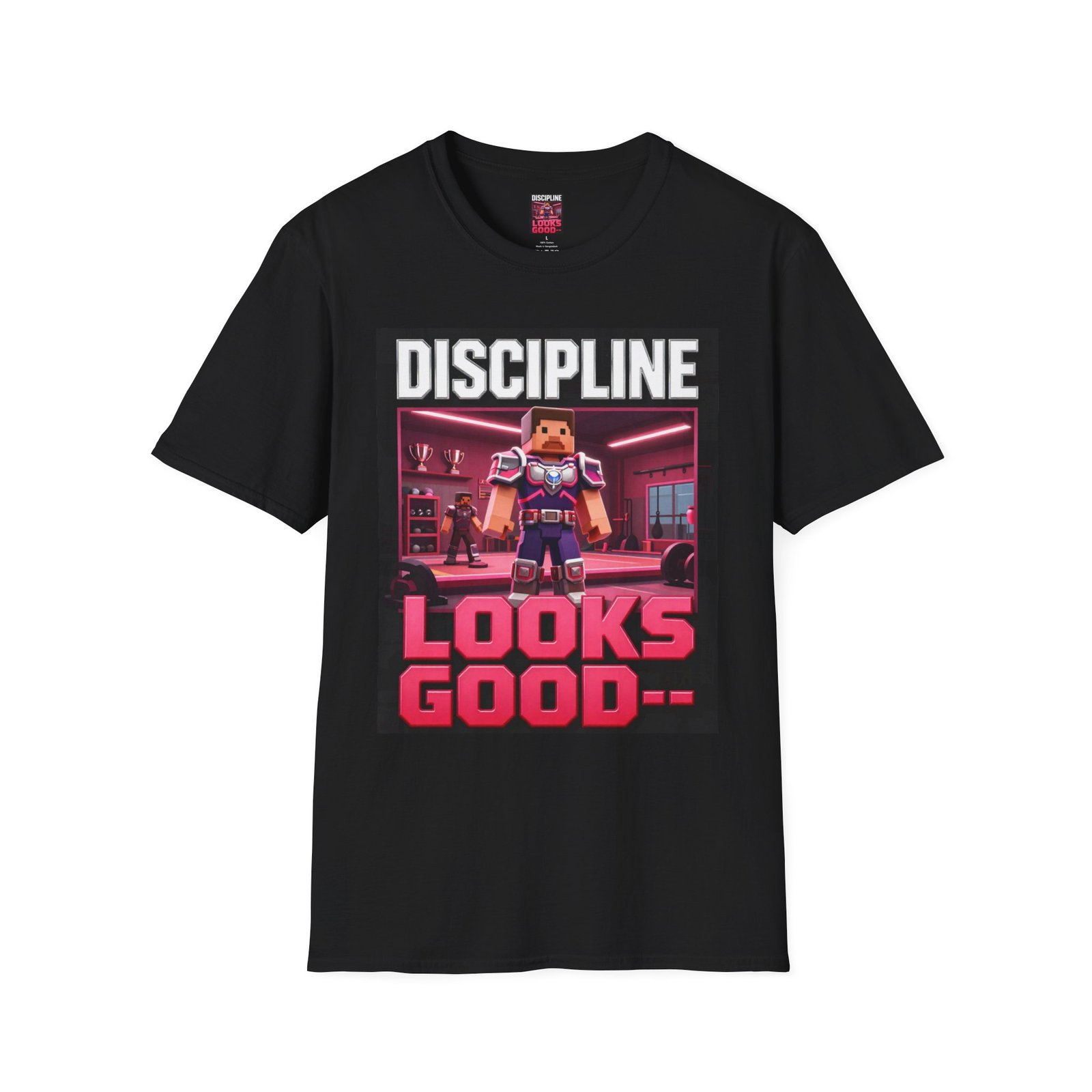 T‑Shirt — 'DISCIPLINE Looks Good' Gamer Pixel Armor Tee - Image 7