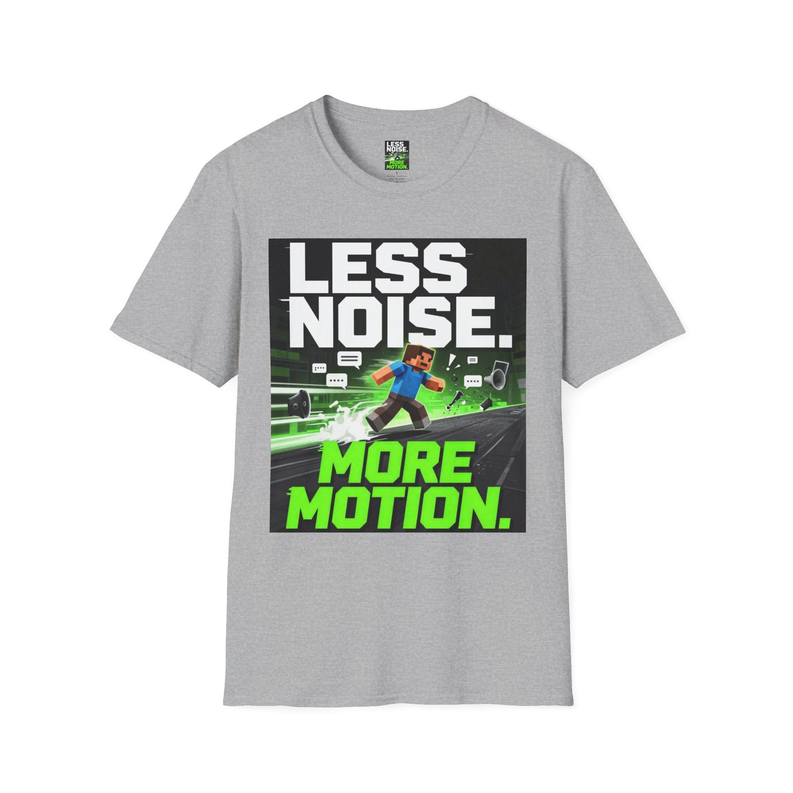 Less Noise More Motion T-Shirt — Gamer Minimalist Graphic Tee - Image 15
