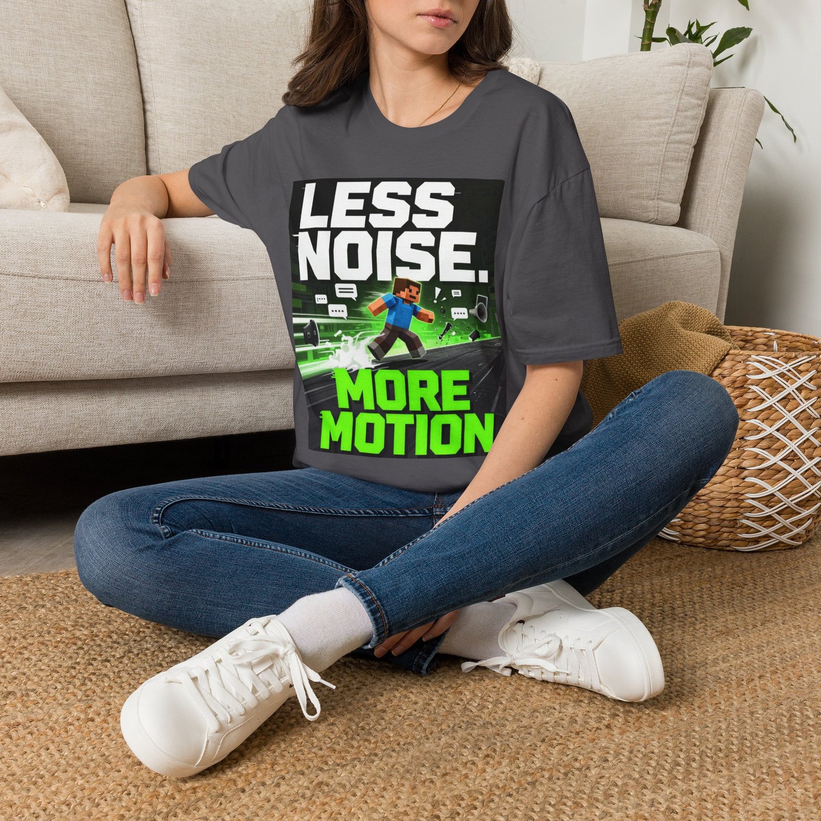Less Noise More Motion T-Shirt — Gamer Minimalist Graphic Tee - Image 34
