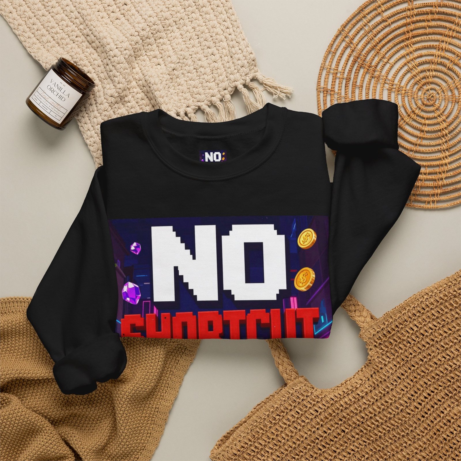 Crewneck Sweatshirt — "NO Shortcut Energy" Retro Gamer Graphic - Image 20