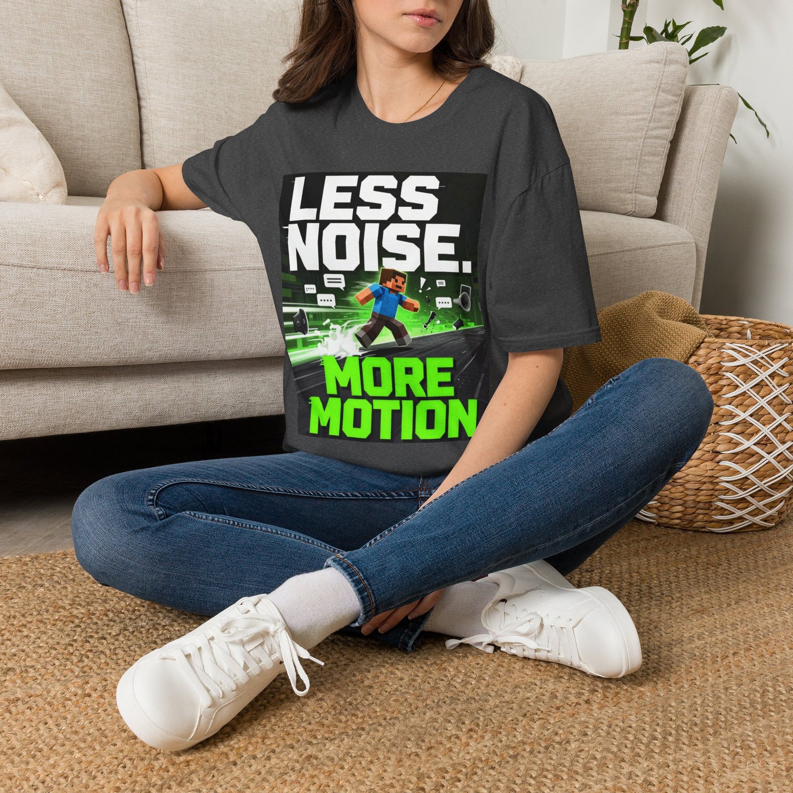 Less Noise More Motion T-Shirt — Gamer Minimalist Graphic Tee - Image 26