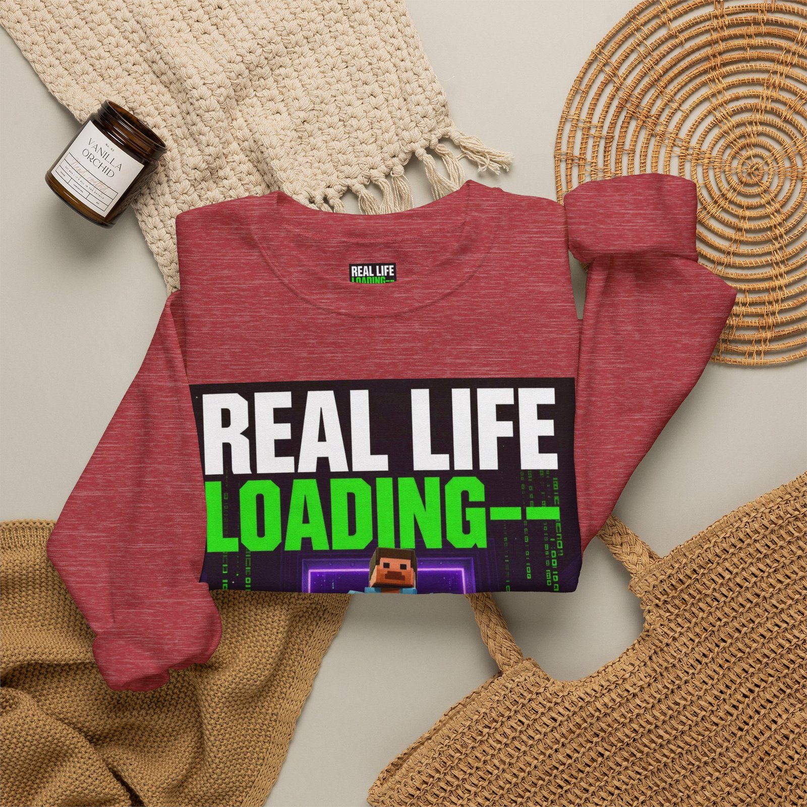 Crewneck Sweatshirt — "Real Life Loading 85%" Gamer Graphic Pullover - Image 44