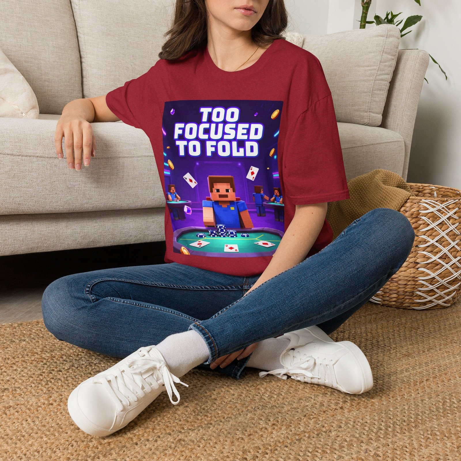 Poker T-Shirt — "Too Focused to Fold" Gaming Tee - Image 46