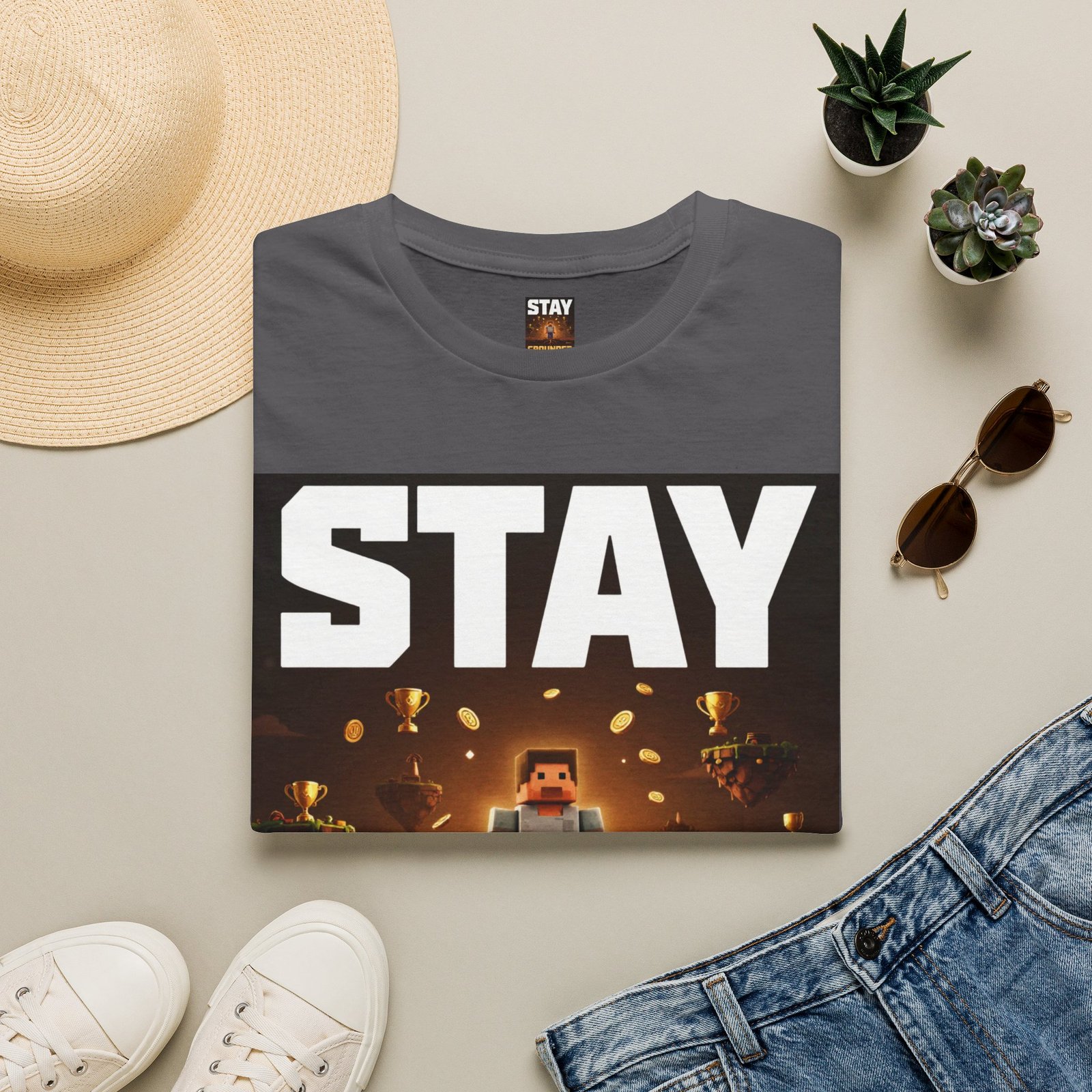 Stay Grounded T-Shirt — Minecraft-Inspired 'STAY GROUNDED' Gaming Tee - Image 33