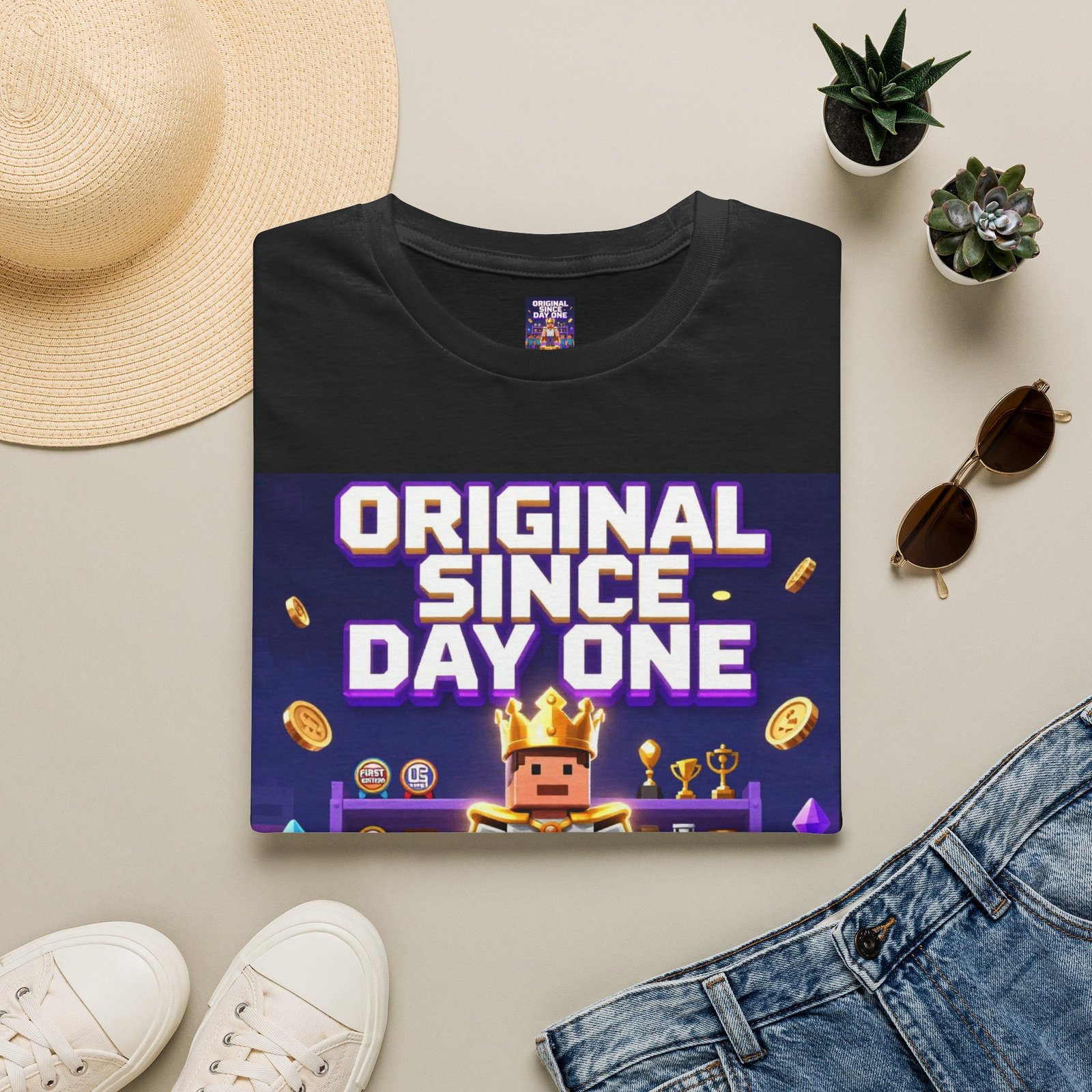 Original Since Day One T‑Shirt — Gamer Retro Crown Design - Image 5