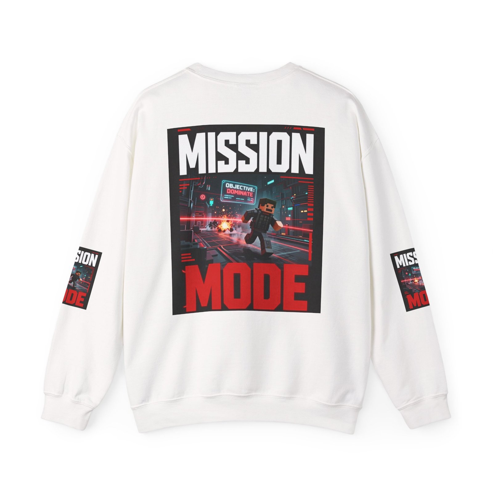 Mission Mode Crewneck Sweatshirt — Gaming Graphic Streetwear - Image 2