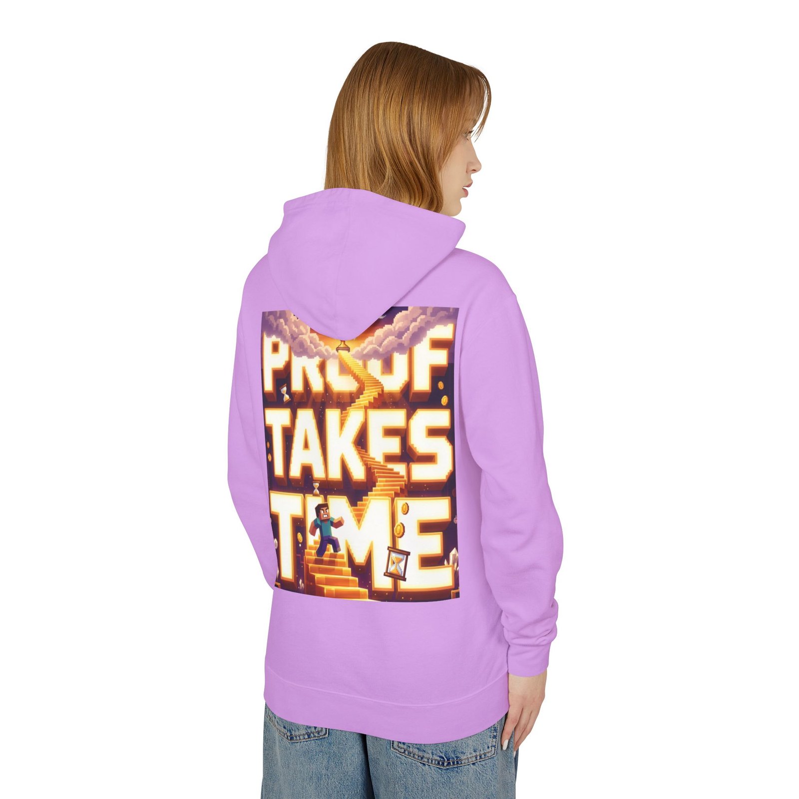 Hoodie — 'Proof Takes Time' Motivational Graphic Hooded Sweatshirt - Image 16