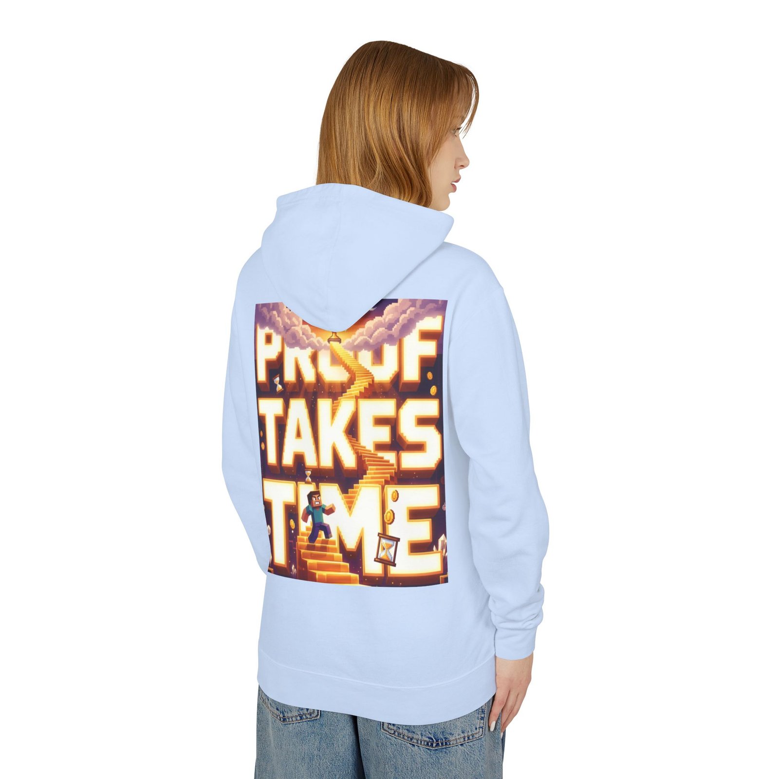 Hoodie — 'Proof Takes Time' Motivational Graphic Hooded Sweatshirt - Image 12