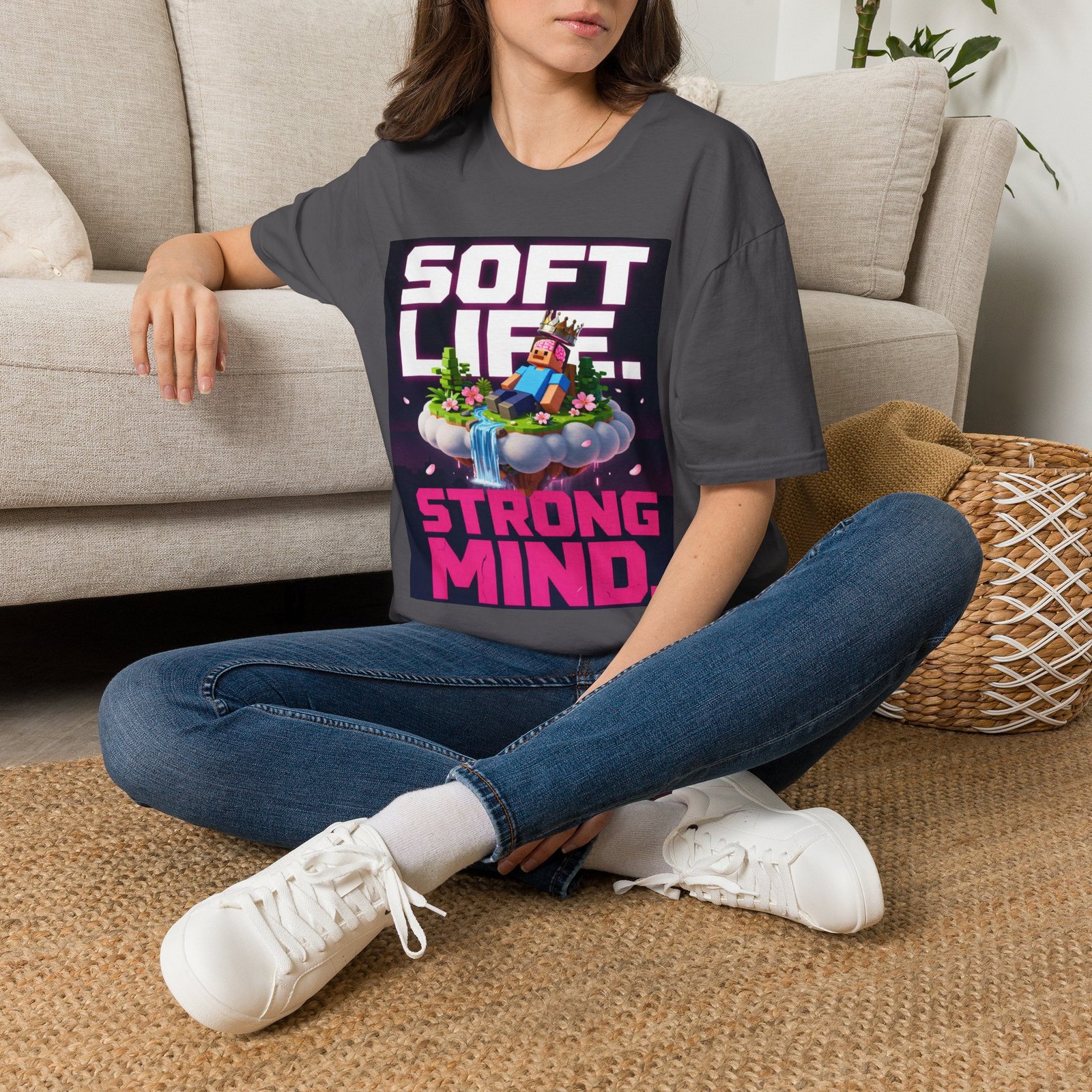 Soft Life Strong Mind T-Shirt — Relaxed Gamer Chill Vibe Tee - Image 34