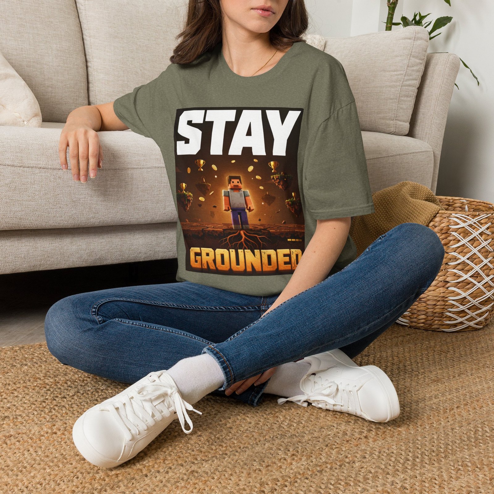 Stay Grounded T-Shirt — Minecraft-Inspired 'STAY GROUNDED' Gaming Tee - Image 18