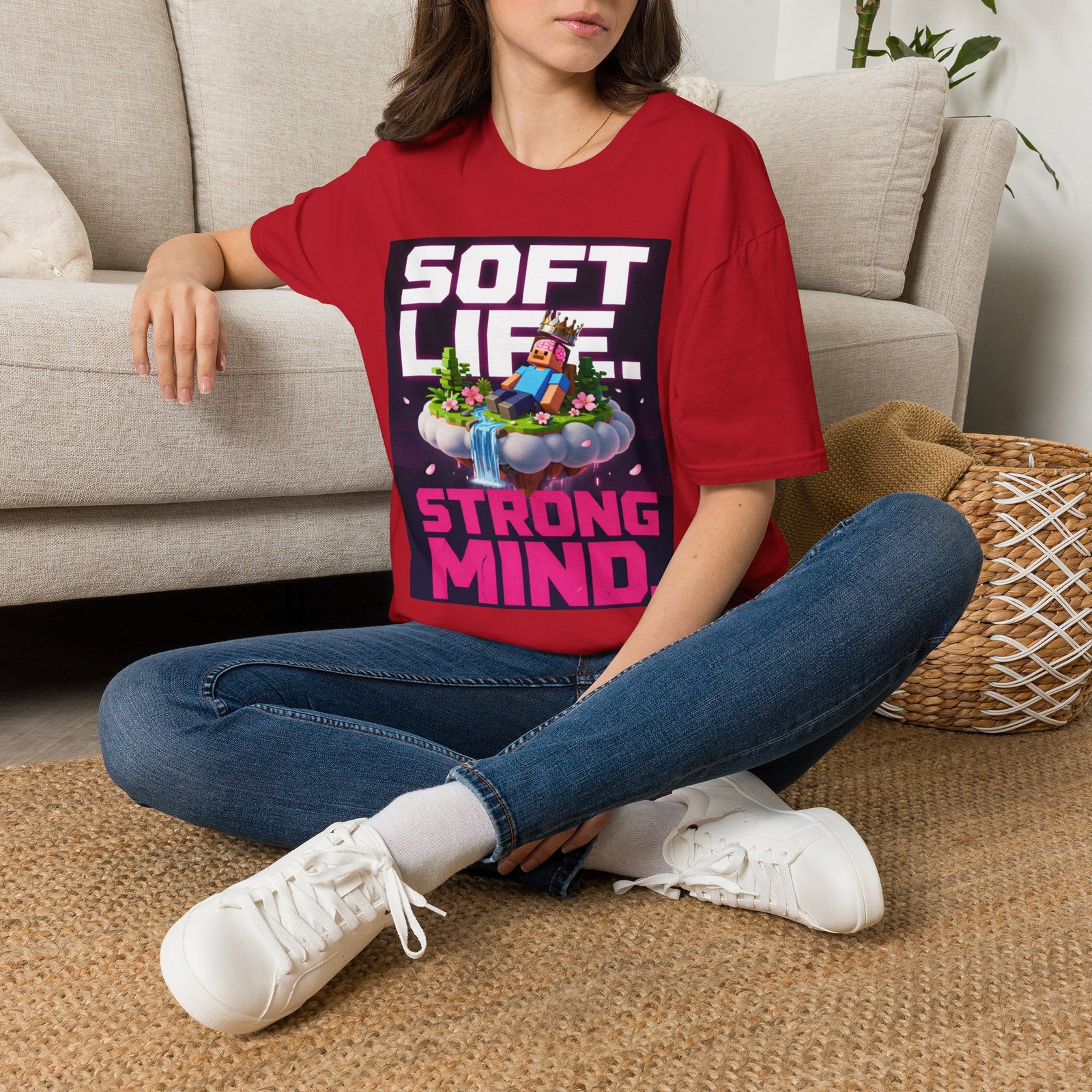 Soft Life Strong Mind T-Shirt — Relaxed Gamer Chill Vibe Tee - Image 50