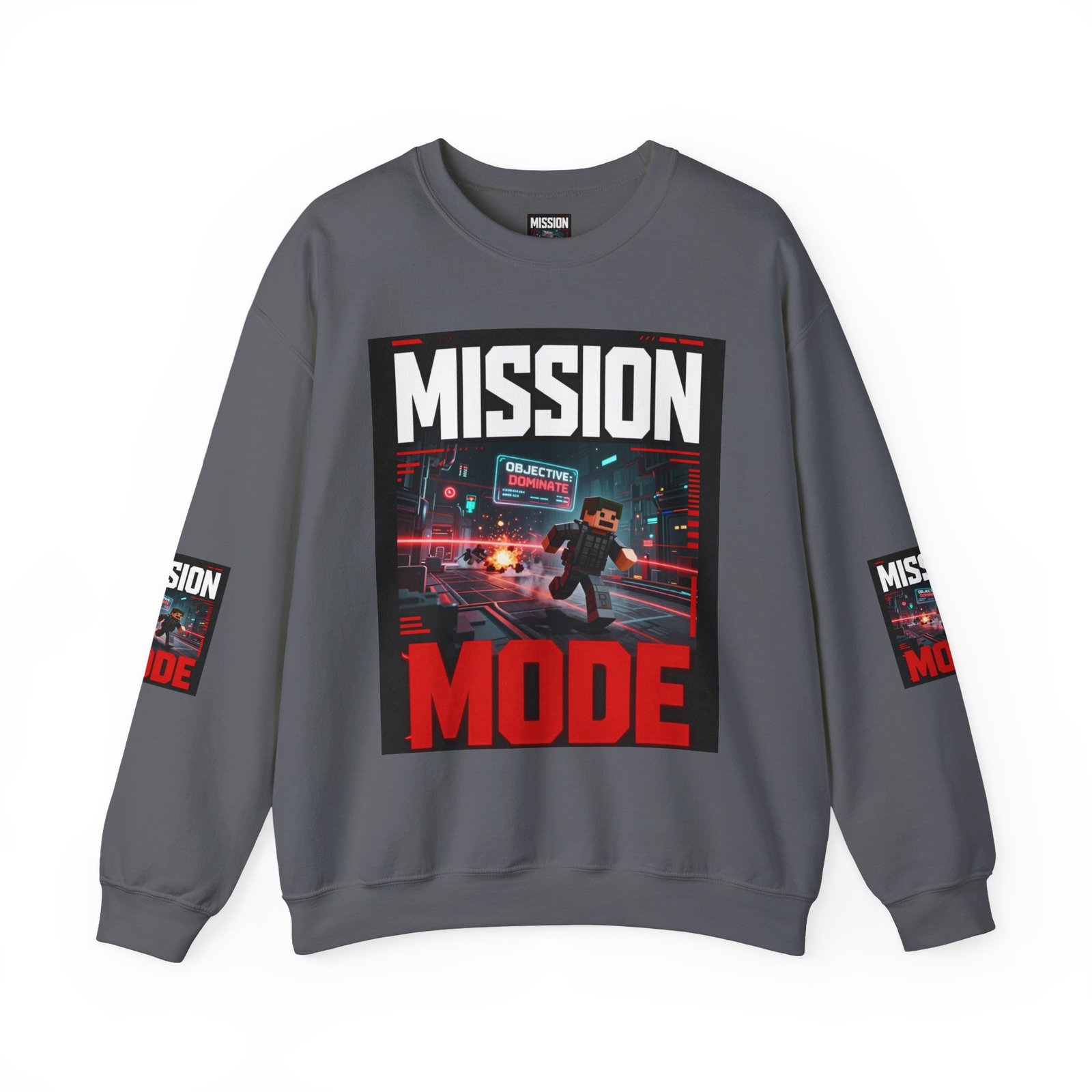 Mission Mode Crewneck Sweatshirt — Gaming Graphic Streetwear - Image 37