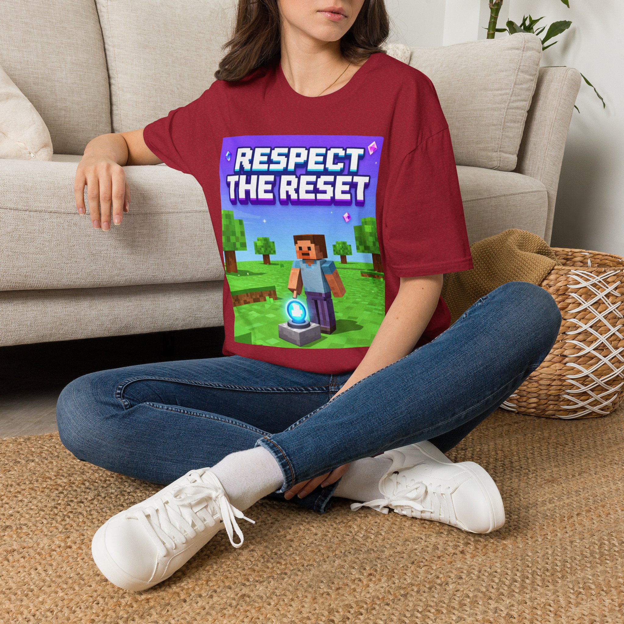 Respect the Reset T-Shirt — Minecraft-Inspired Gamer Tee - Image 46