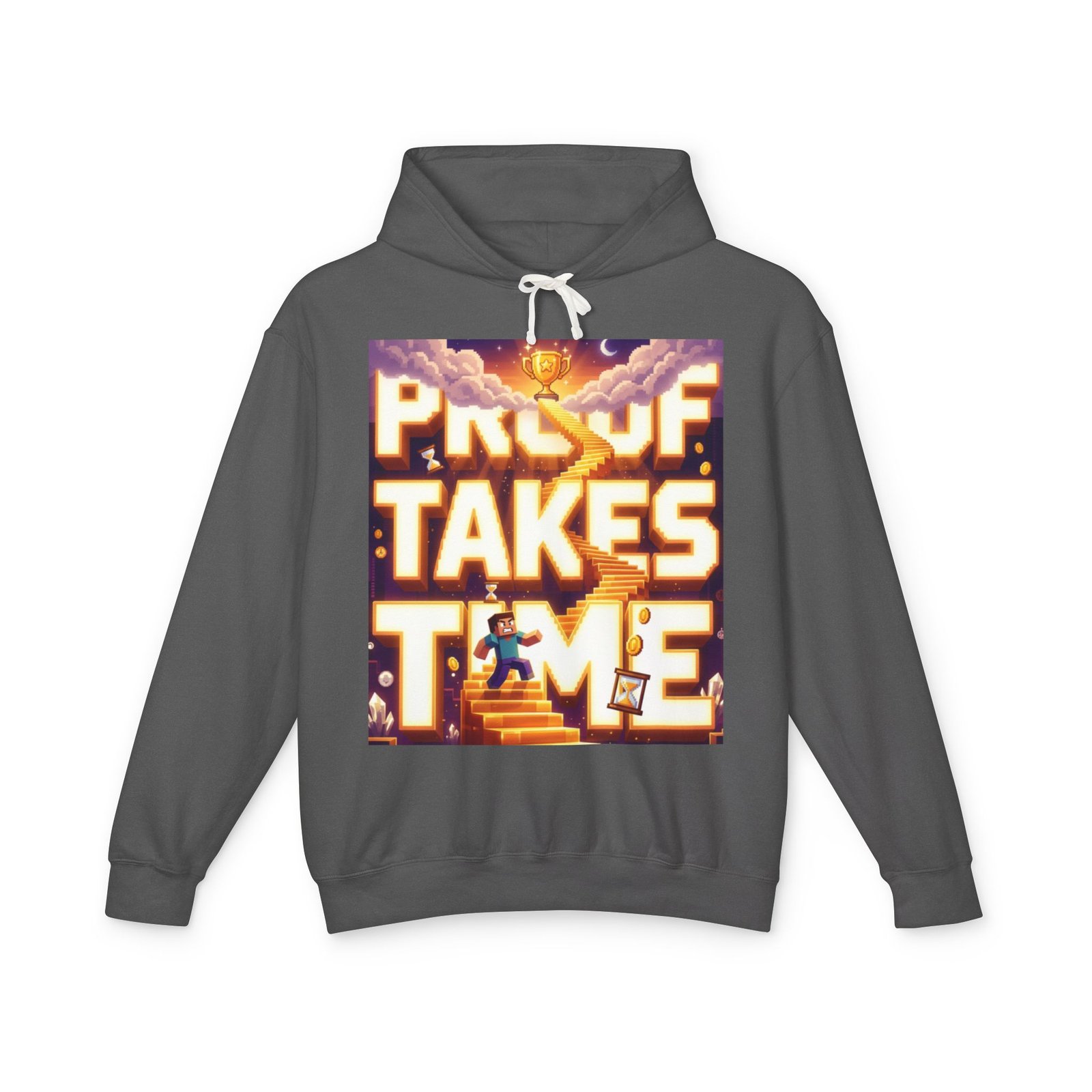 Hoodie — 'Proof Takes Time' Motivational Graphic Hooded Sweatshirt - Image 21