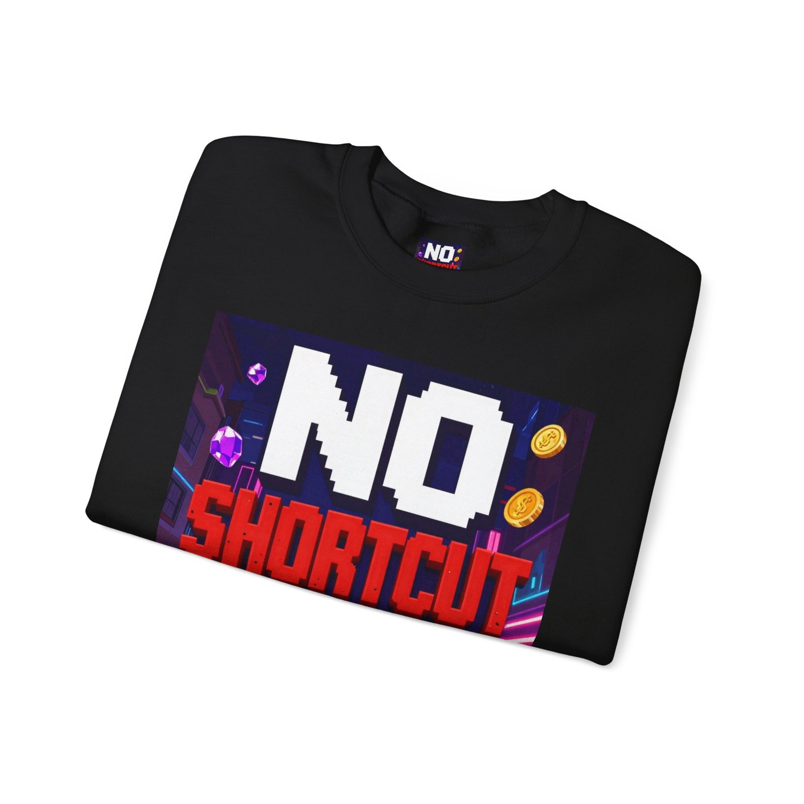 Crewneck Sweatshirt — "NO Shortcut Energy" Retro Gamer Graphic - Image 19