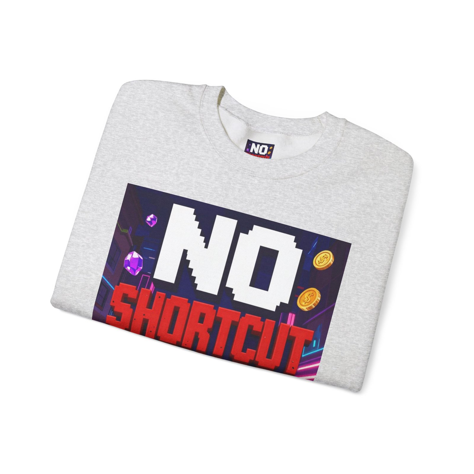 Crewneck Sweatshirt — "NO Shortcut Energy" Retro Gamer Graphic - Image 7