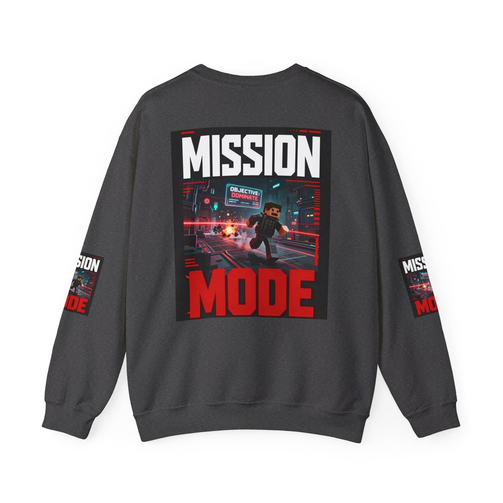 Mission Mode Crewneck Sweatshirt — Gaming Graphic Streetwear - Image 34