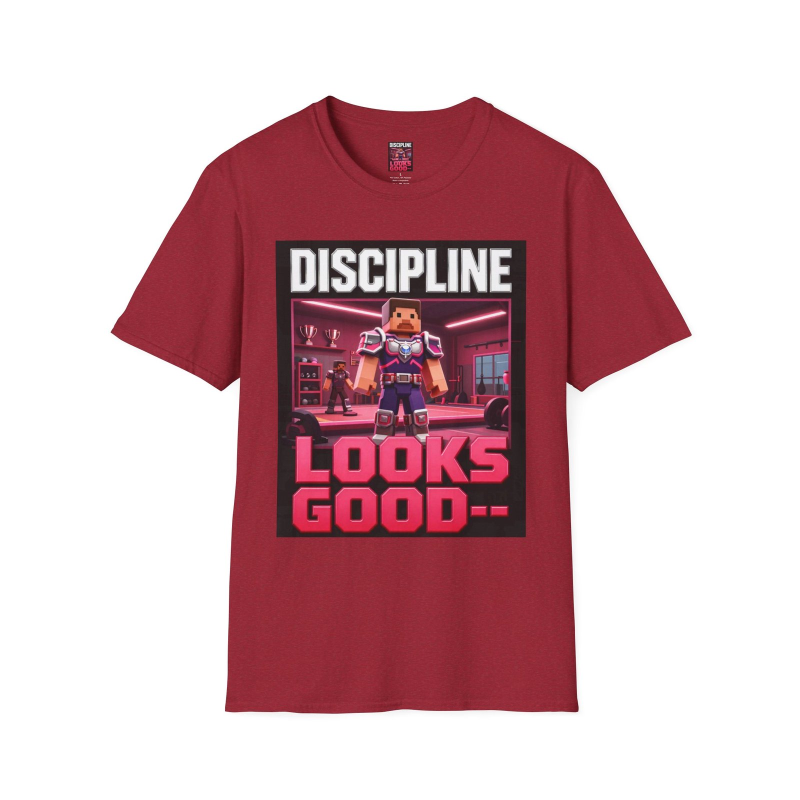 T‑Shirt — 'DISCIPLINE Looks Good' Gamer Pixel Armor Tee - Image 47