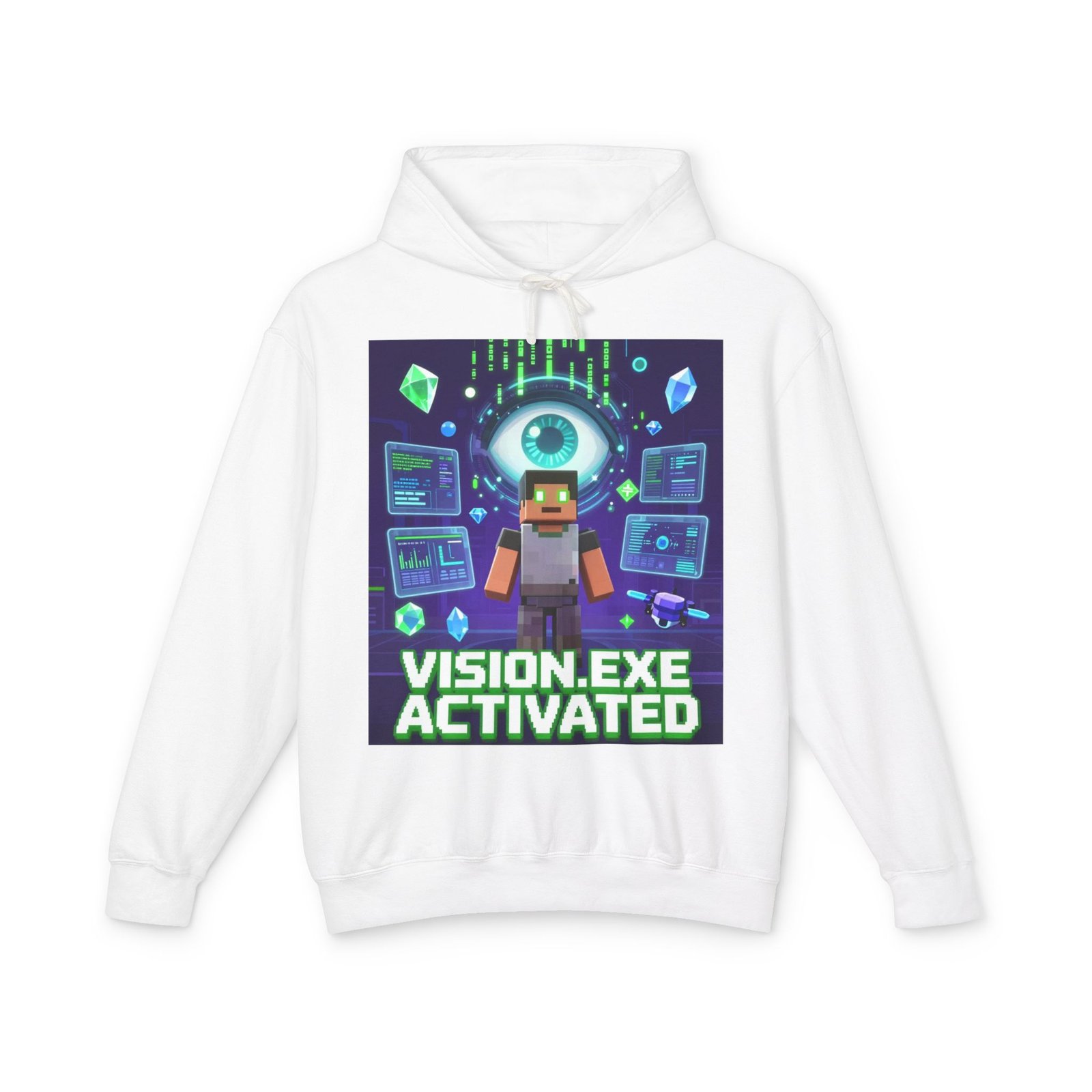 Vision.exe Activated Hoodie — Retro Gamer Tech Graphic Sweatshirt - Image 5