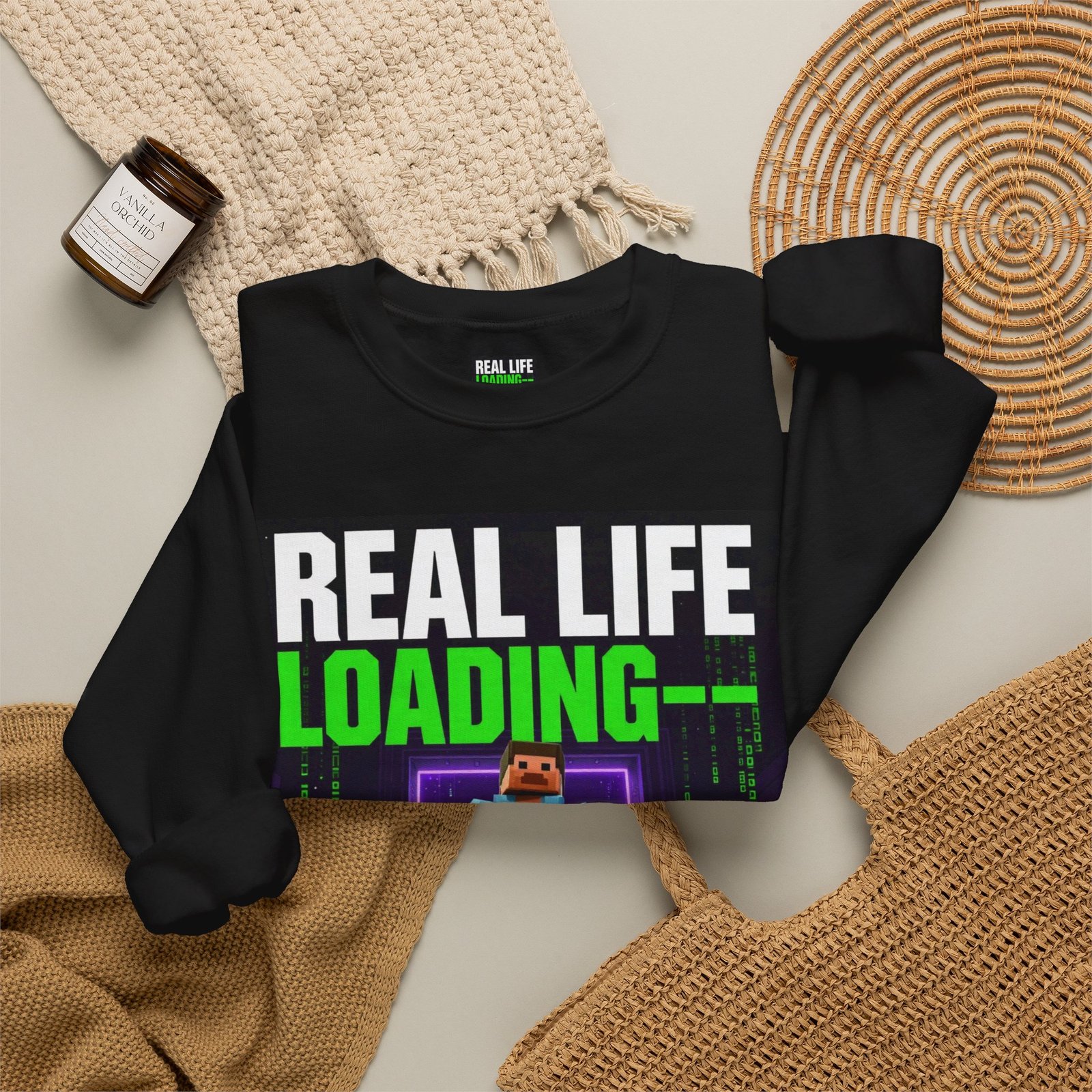 Crewneck Sweatshirt — "Real Life Loading 85%" Gamer Graphic Pullover - Image 20