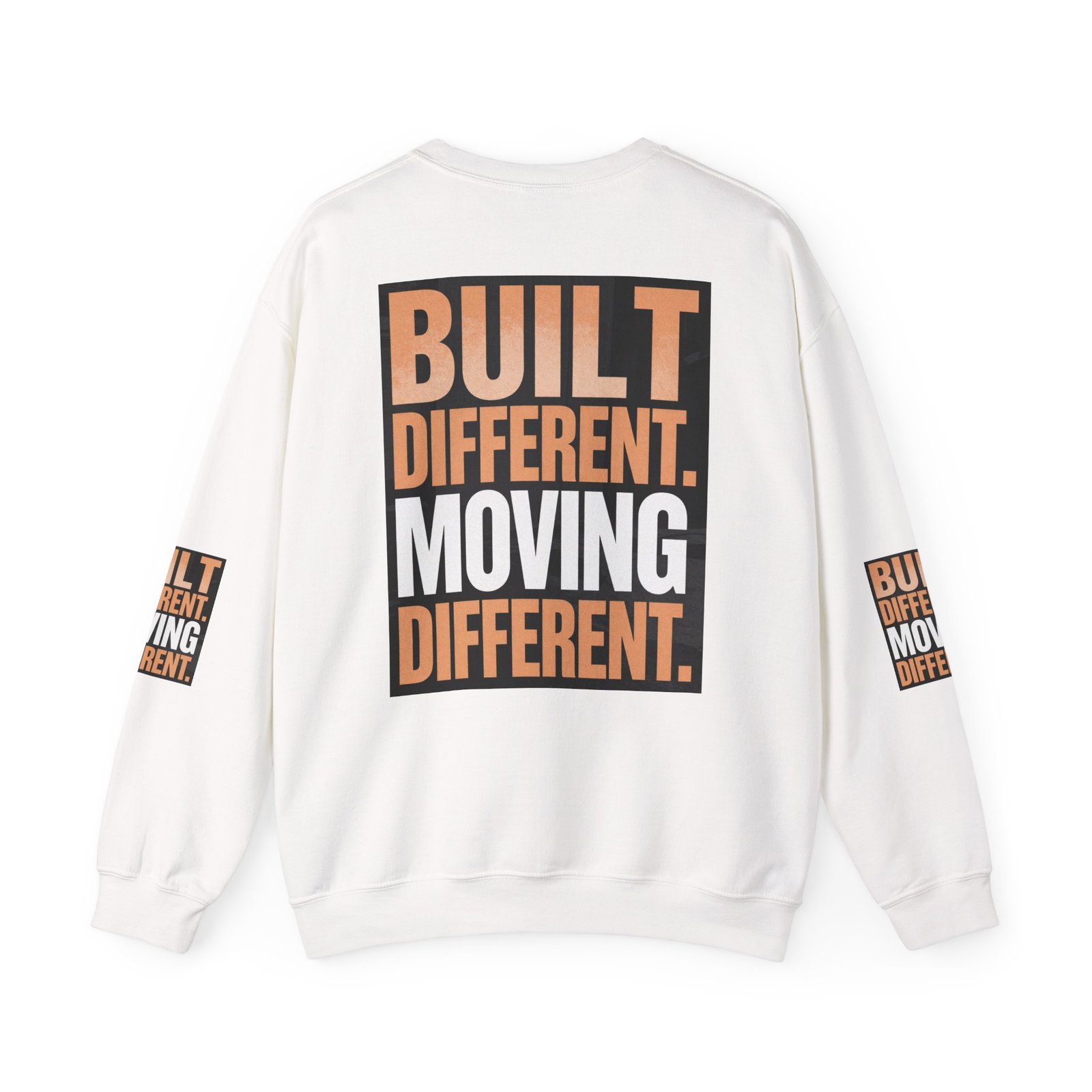 Built Different Crewneck Sweatshirt — "Built Different. Moving Different." Graphic Pullover - Image 2