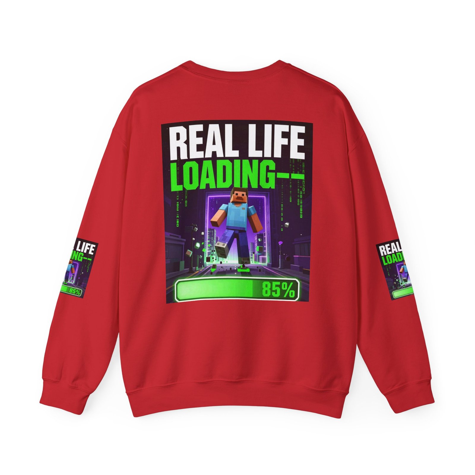 Crewneck Sweatshirt — "Real Life Loading 85%" Gamer Graphic Pullover - Image 46