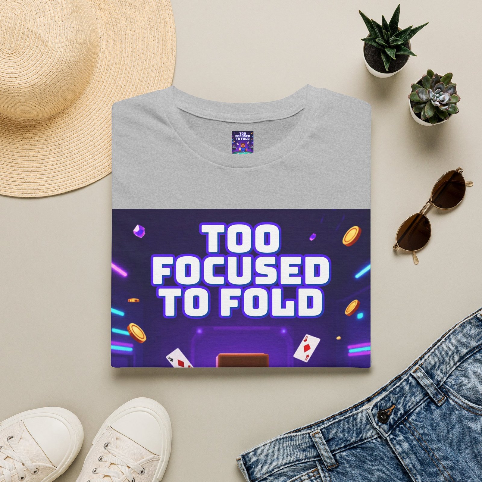 Poker T-Shirt — "Too Focused to Fold" Gaming Tee - Image 13