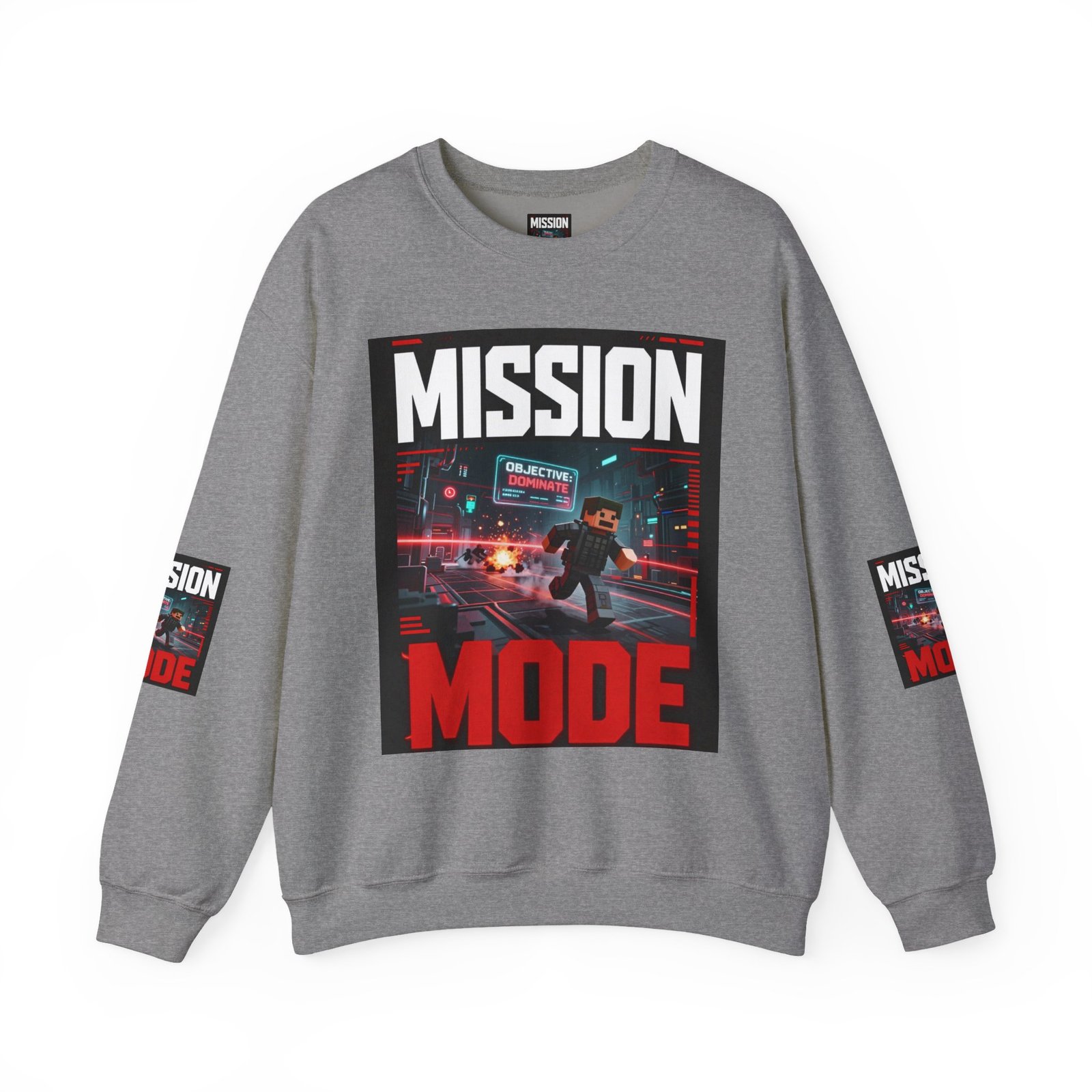 Mission Mode Crewneck Sweatshirt — Gaming Graphic Streetwear - Image 29
