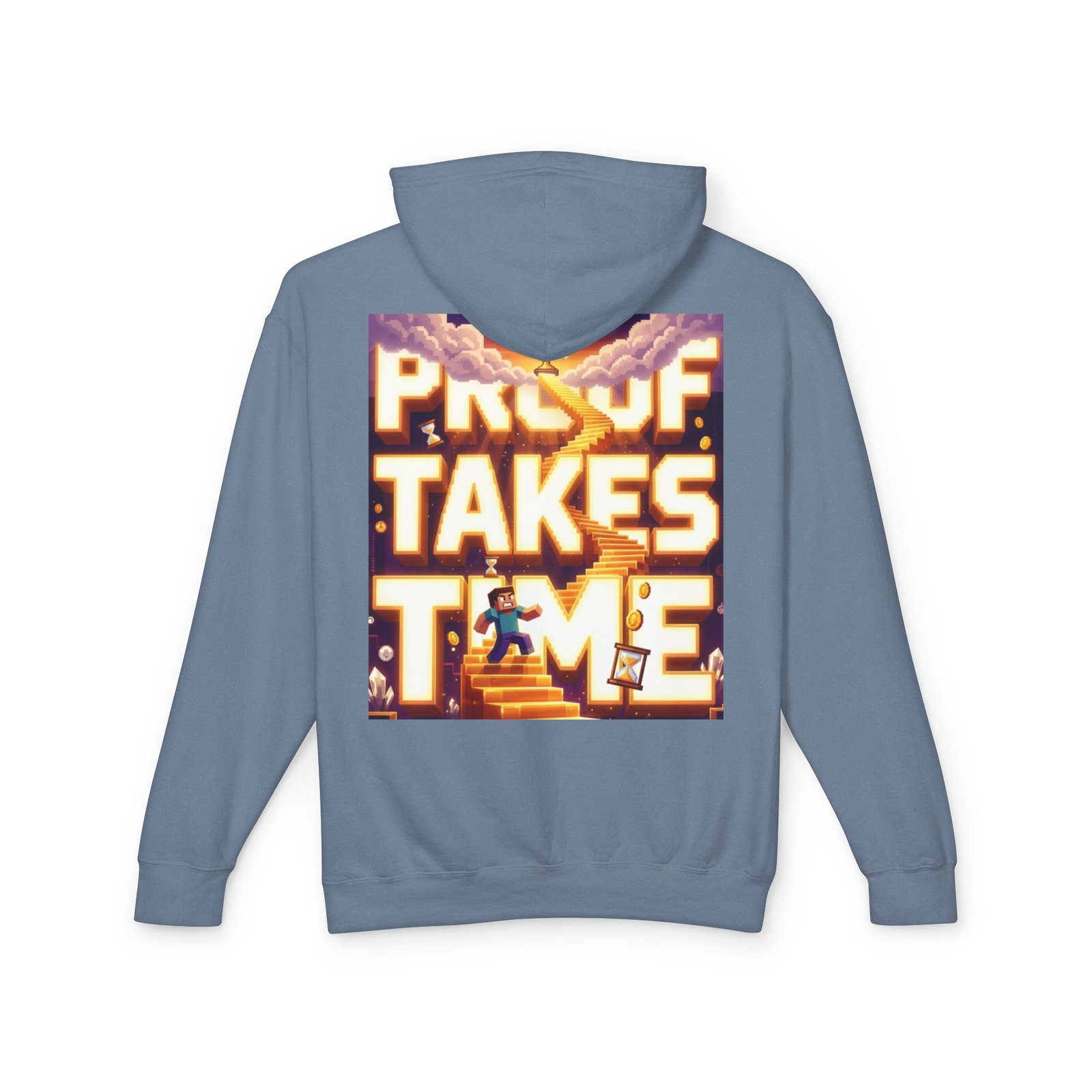 Hoodie — 'Proof Takes Time' Motivational Graphic Hooded Sweatshirt - Image 34