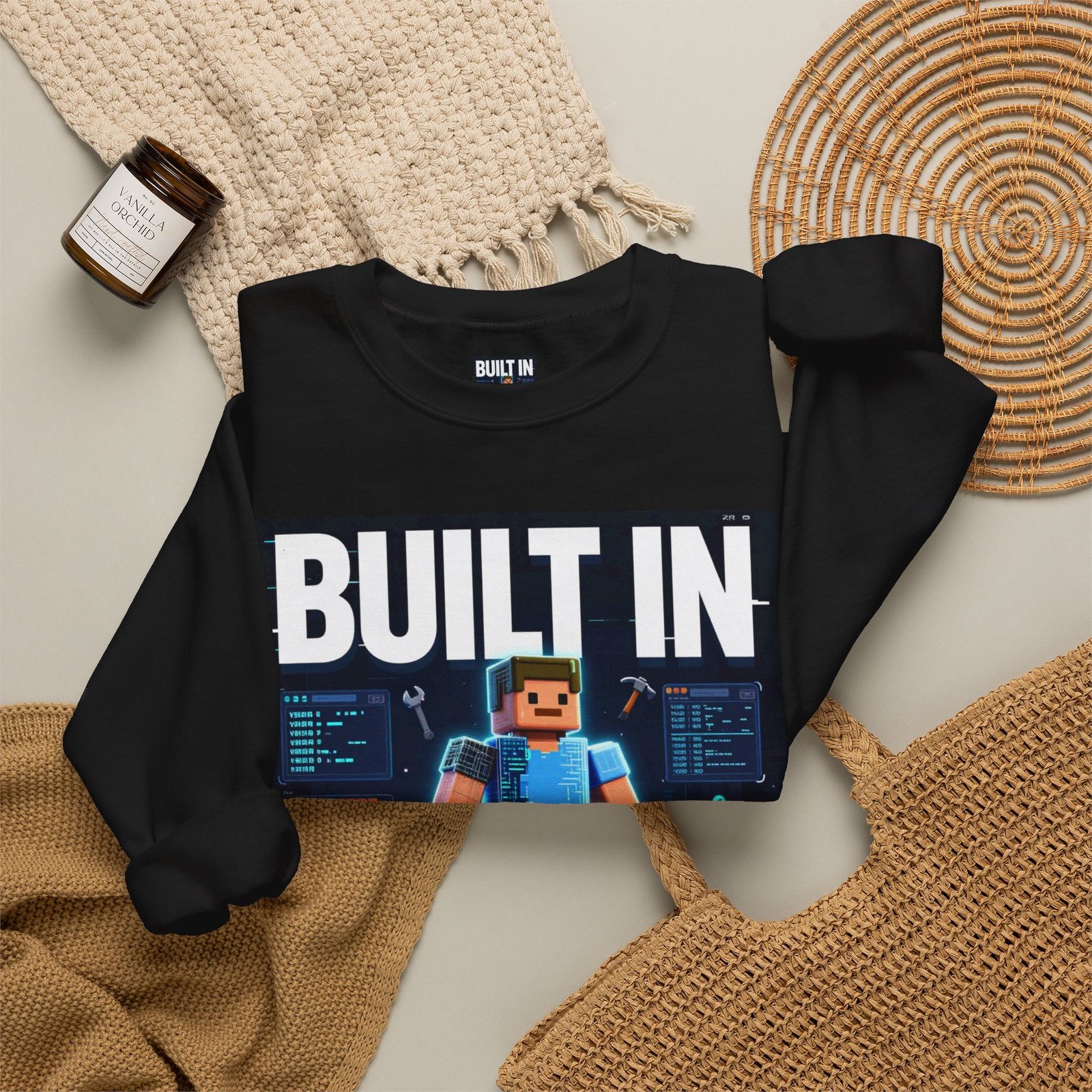 Built In Beta Crewneck Sweatshirt — Gamer Pixel Character Graphic - Image 20
