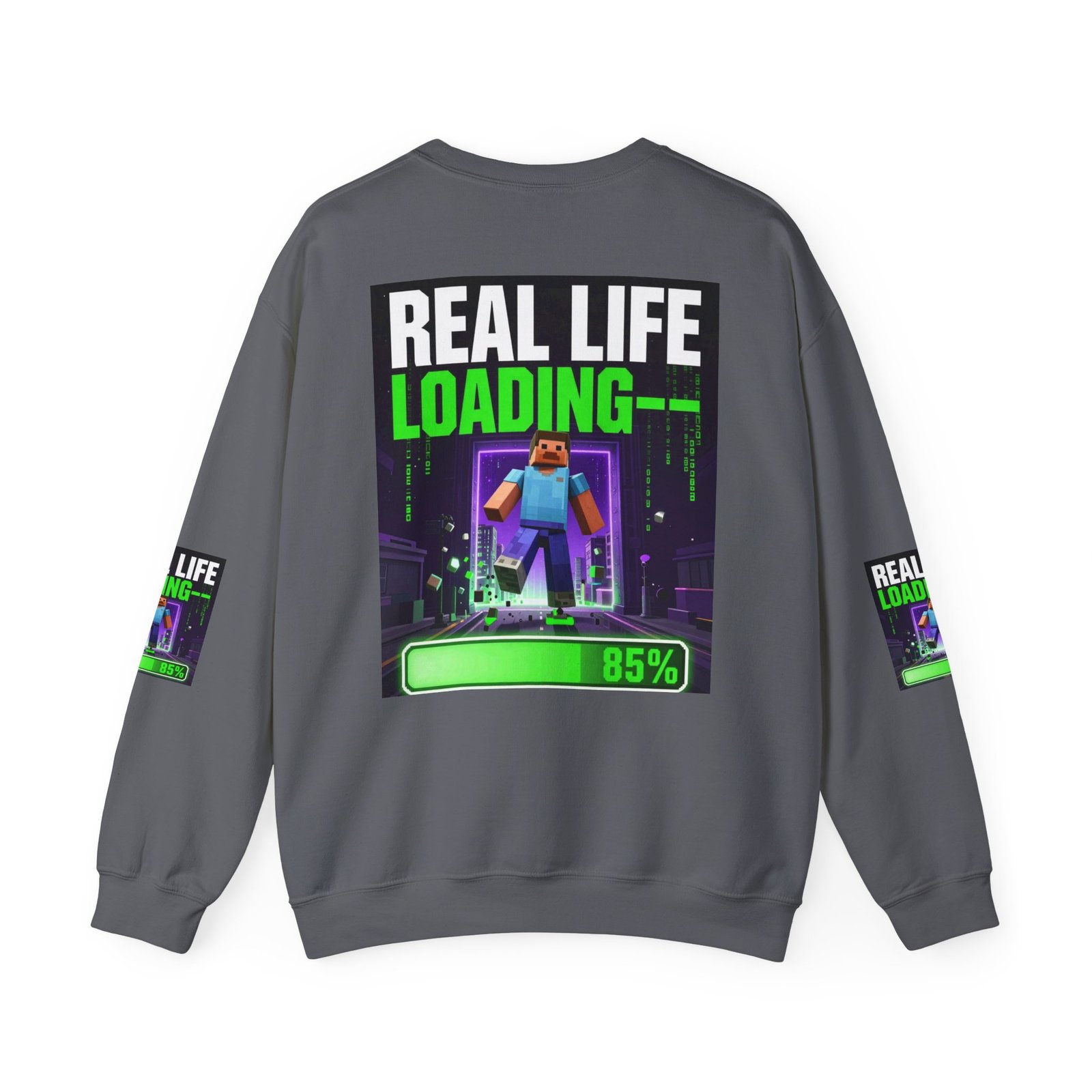 Crewneck Sweatshirt — "Real Life Loading 85%" Gamer Graphic Pullover - Image 38