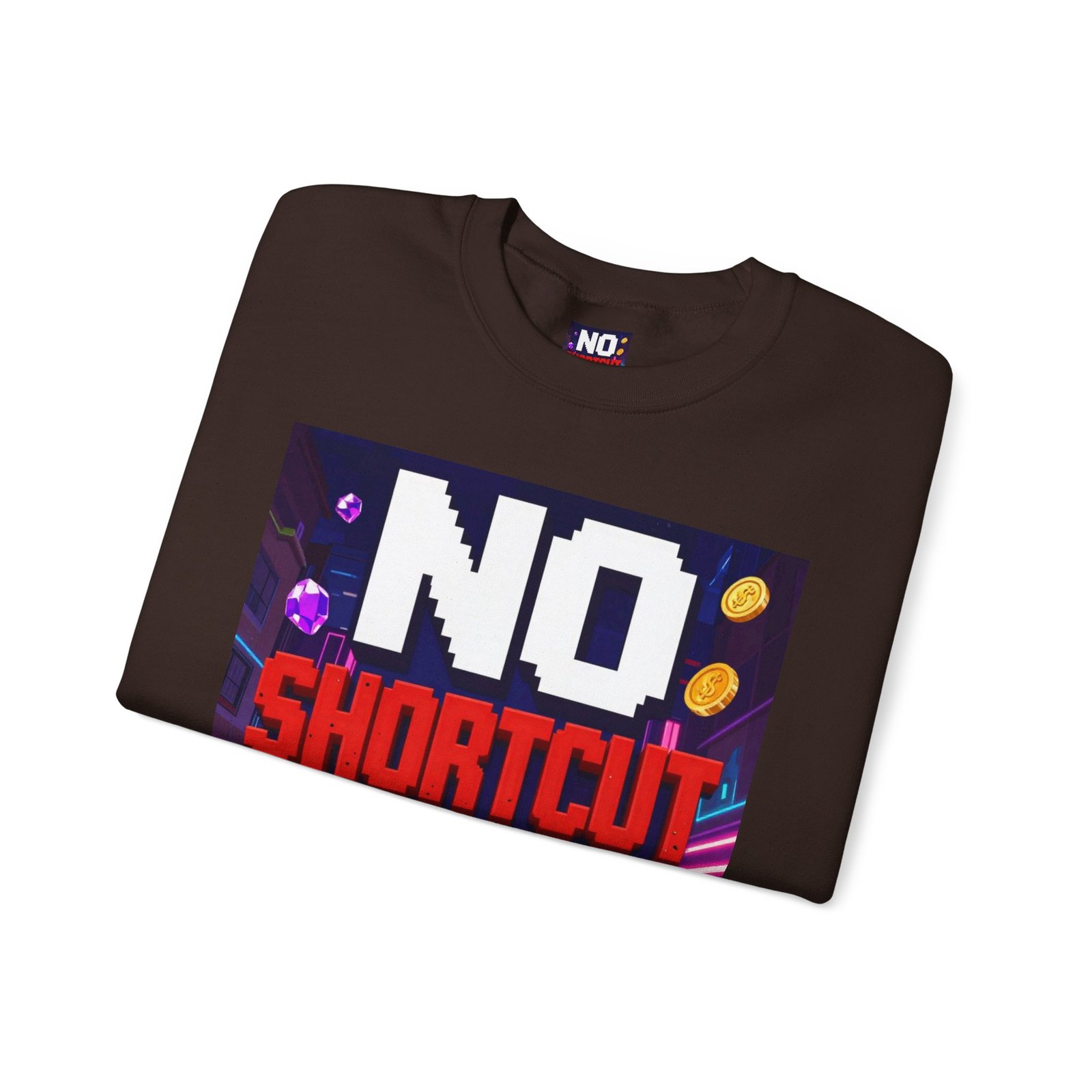 Crewneck Sweatshirt — "NO Shortcut Energy" Retro Gamer Graphic - Image 27