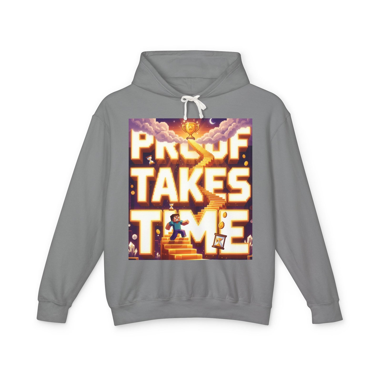Hoodie — 'Proof Takes Time' Motivational Graphic Hooded Sweatshirt - Image 29