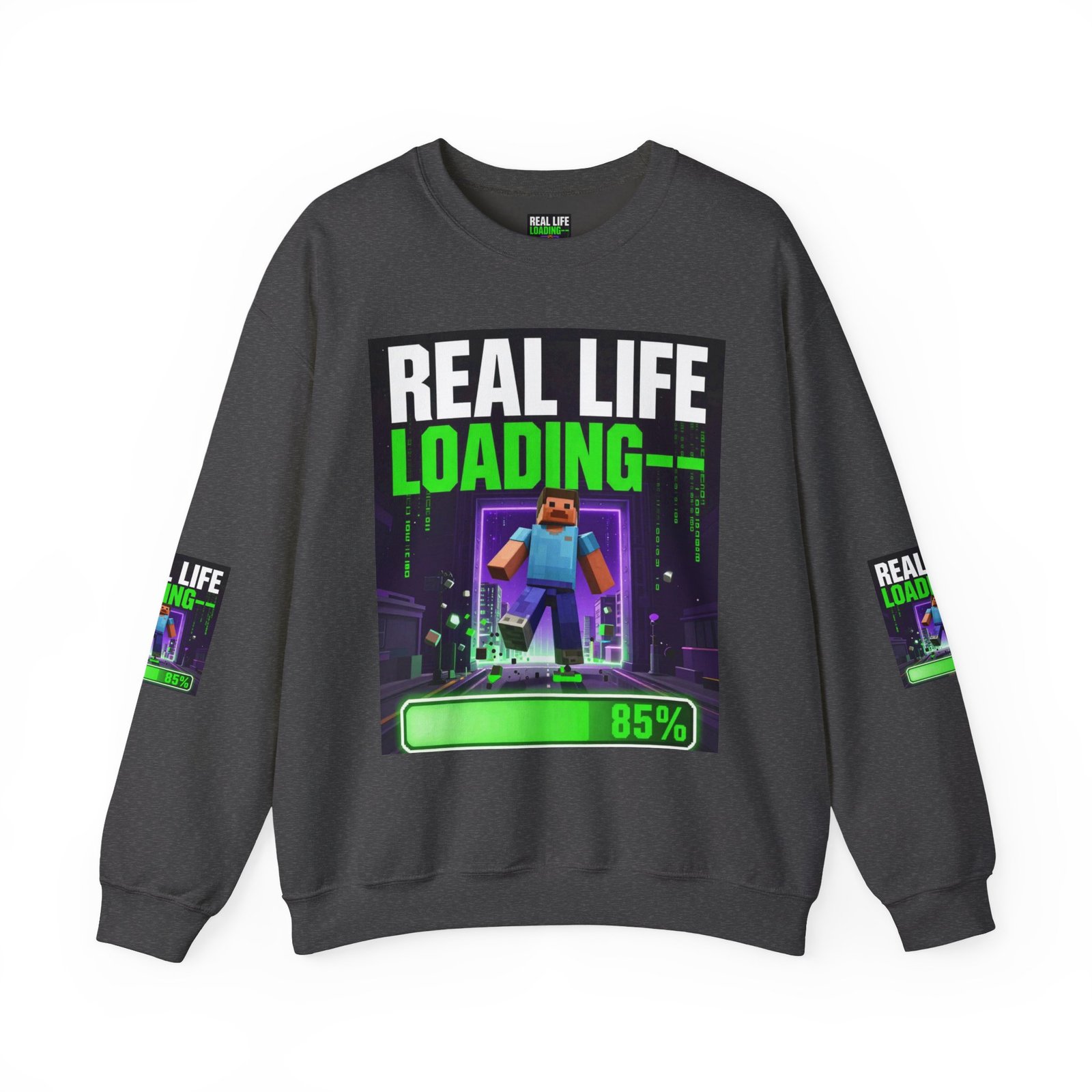 Crewneck Sweatshirt — "Real Life Loading 85%" Gamer Graphic Pullover - Image 33