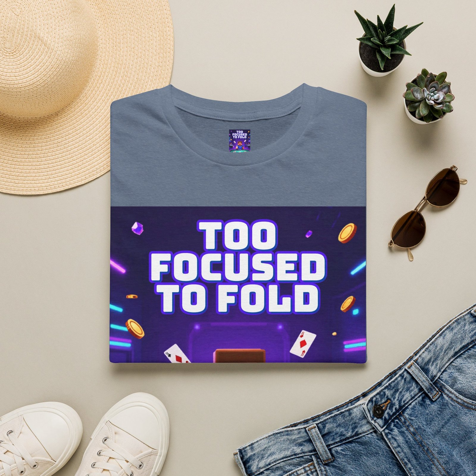 Poker T-Shirt — "Too Focused to Fold" Gaming Tee - Image 29