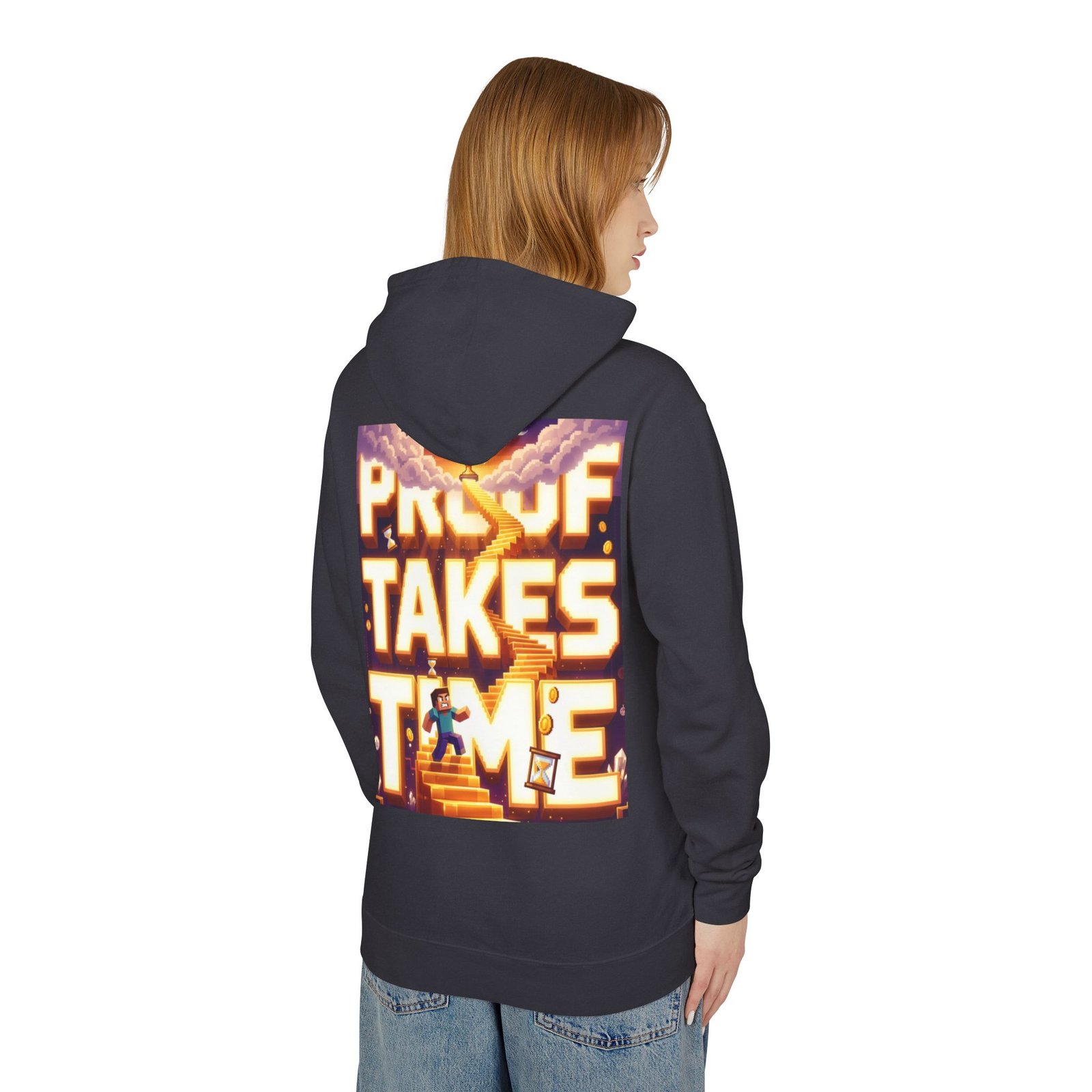 Hoodie — 'Proof Takes Time' Motivational Graphic Hooded Sweatshirt - Image 40