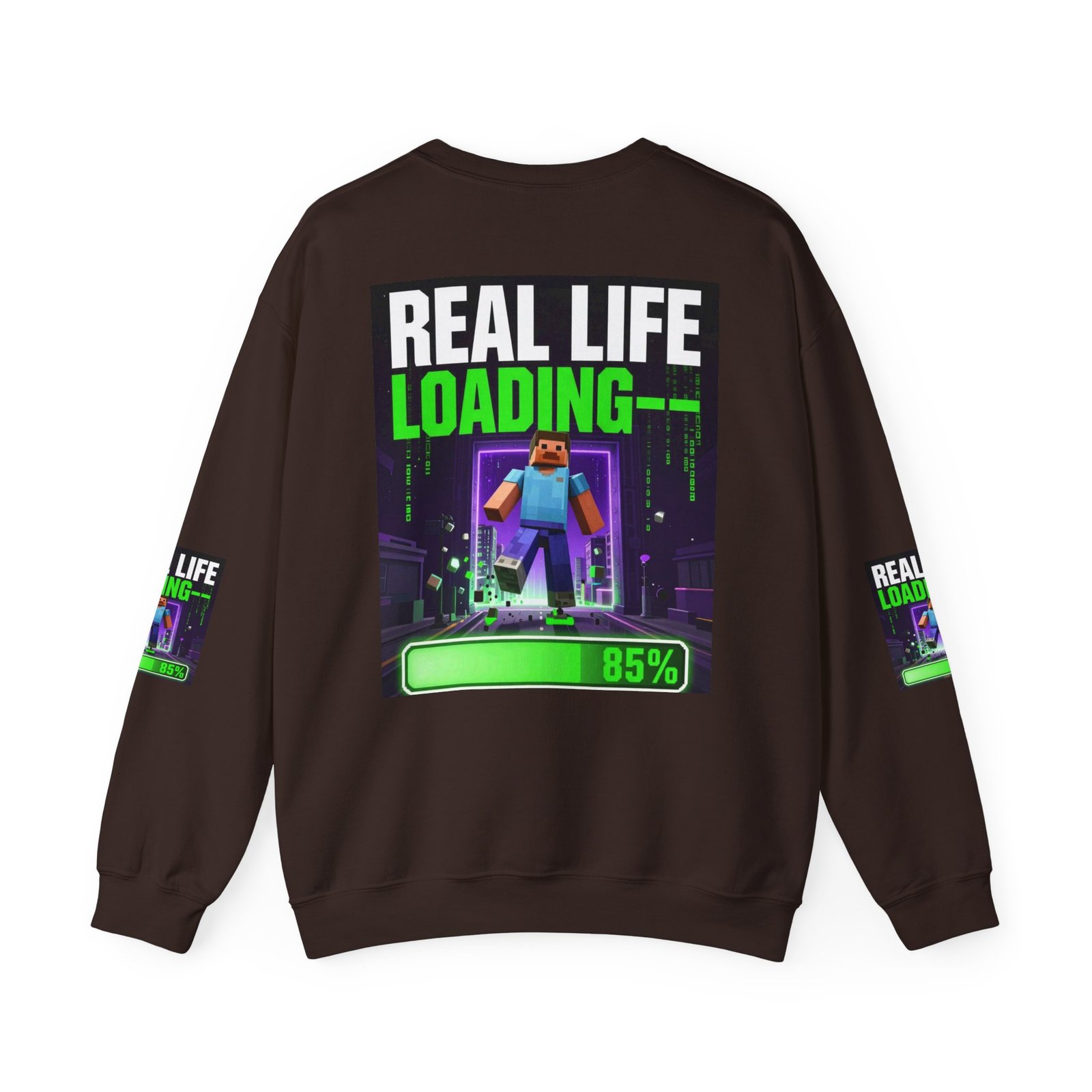 Crewneck Sweatshirt — "Real Life Loading 85%" Gamer Graphic Pullover - Image 26