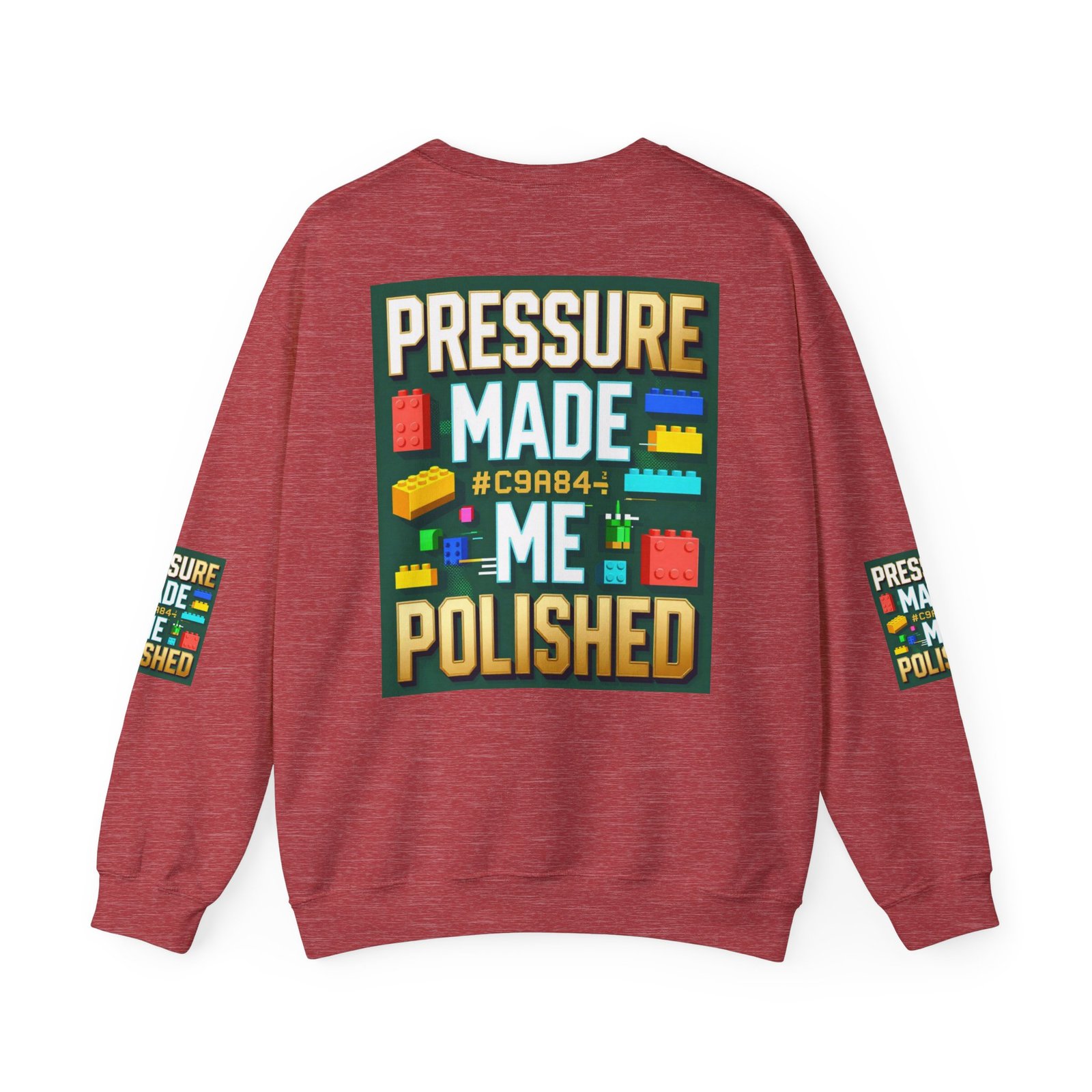 Graphic Sweatshirt — "Pressure Made Me Polished" Building Block Crewneck - Image 42