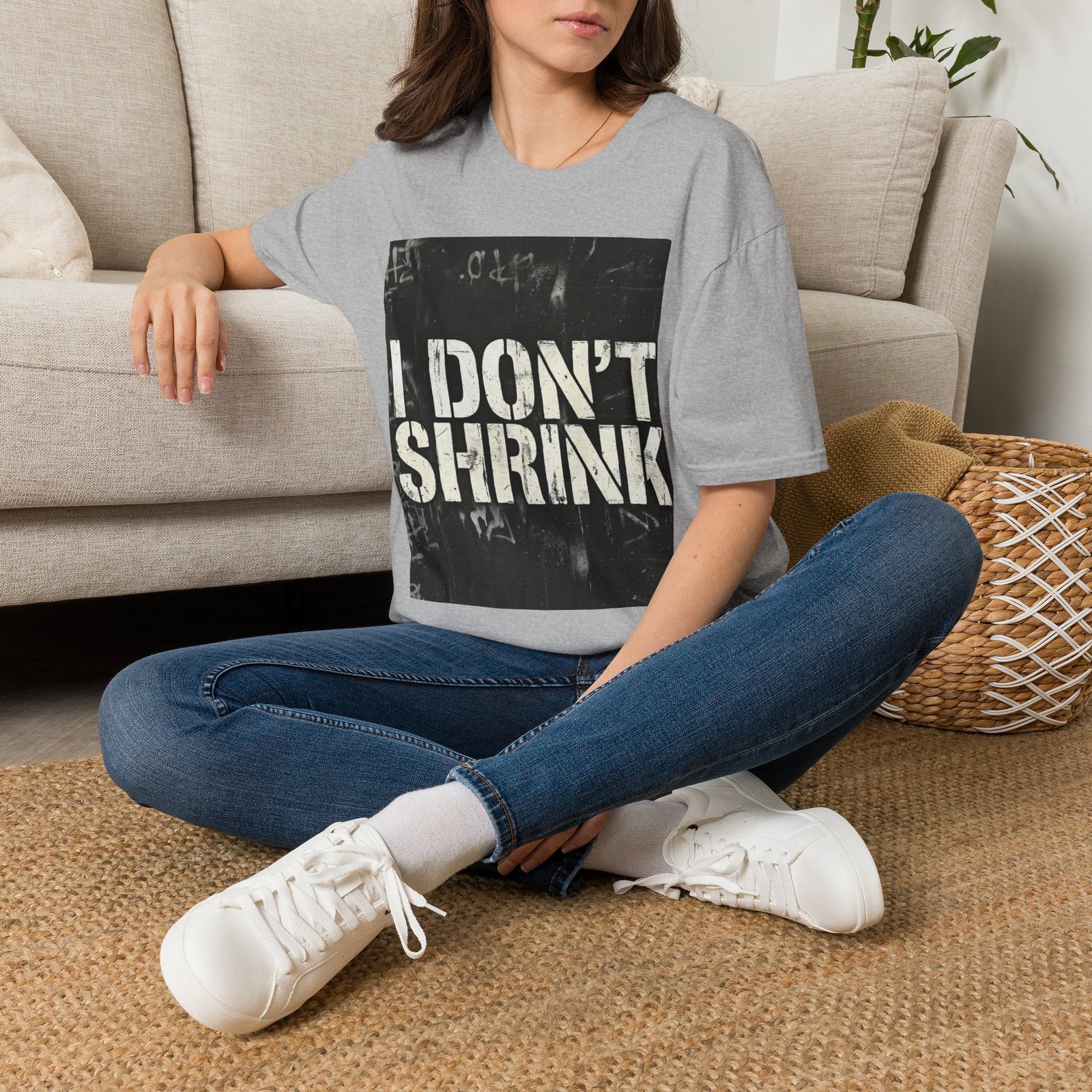 I Don't Shrink T-Shirt — Vintage Stencil Graphic Tee - Image 14