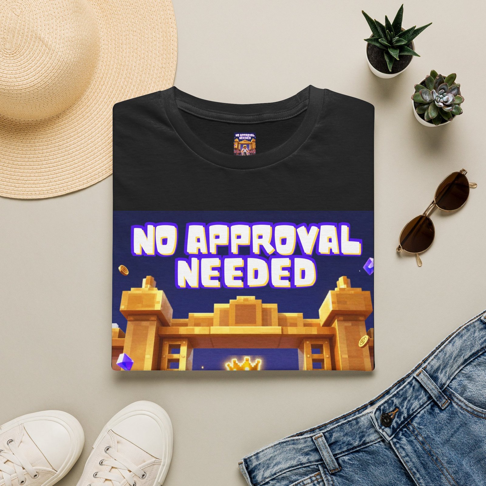No Approval Needed T‑Shirt — Bold Roblox-style Gamer Tee - Image 5