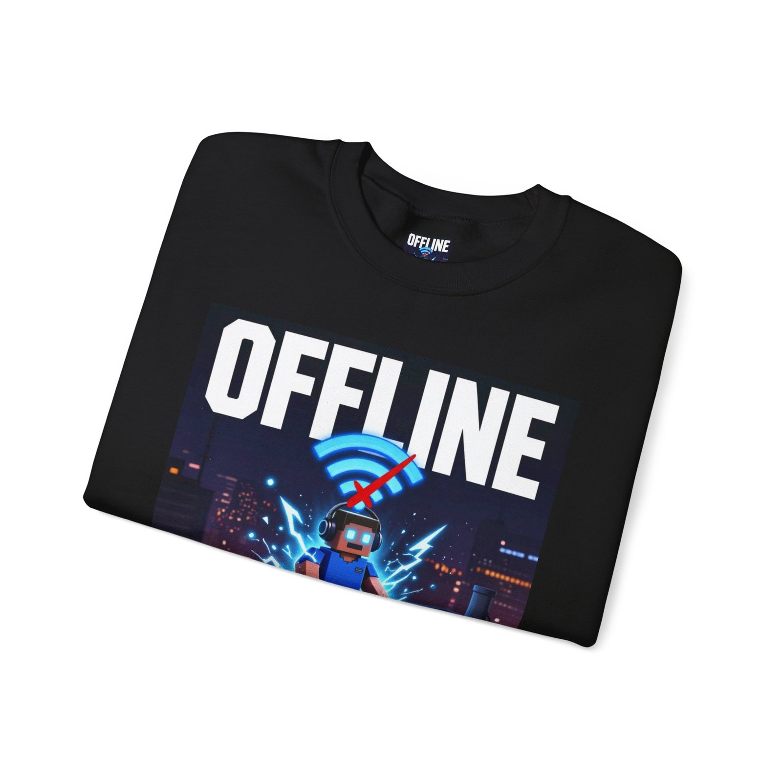 Crewneck Sweatshirt — “Offline But Still Charged” Gamer Graphic - Image 19